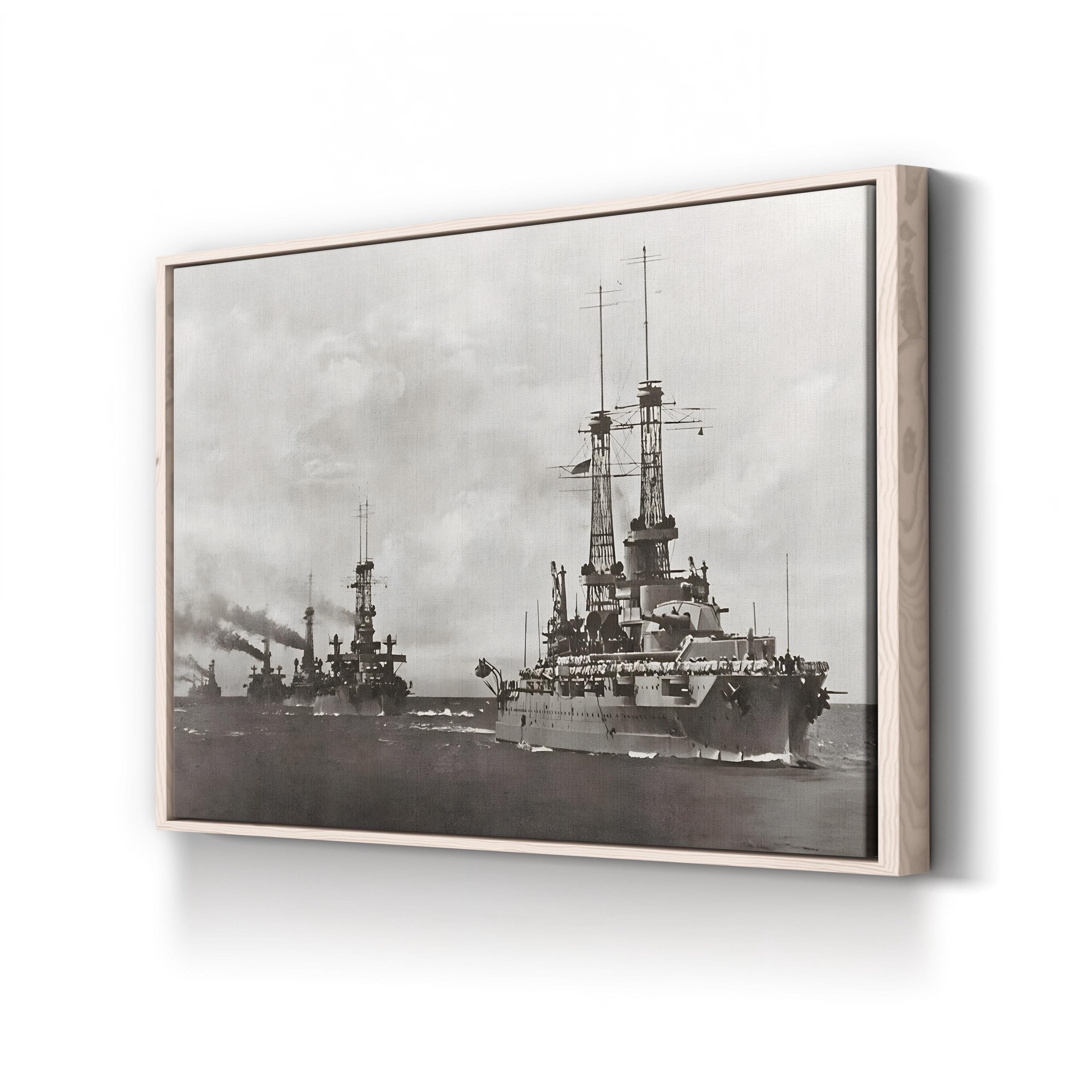 US Navy Dreadnought Fleet, 1917 – Vintage Photography Wall Art | WWI Military Canvas Print