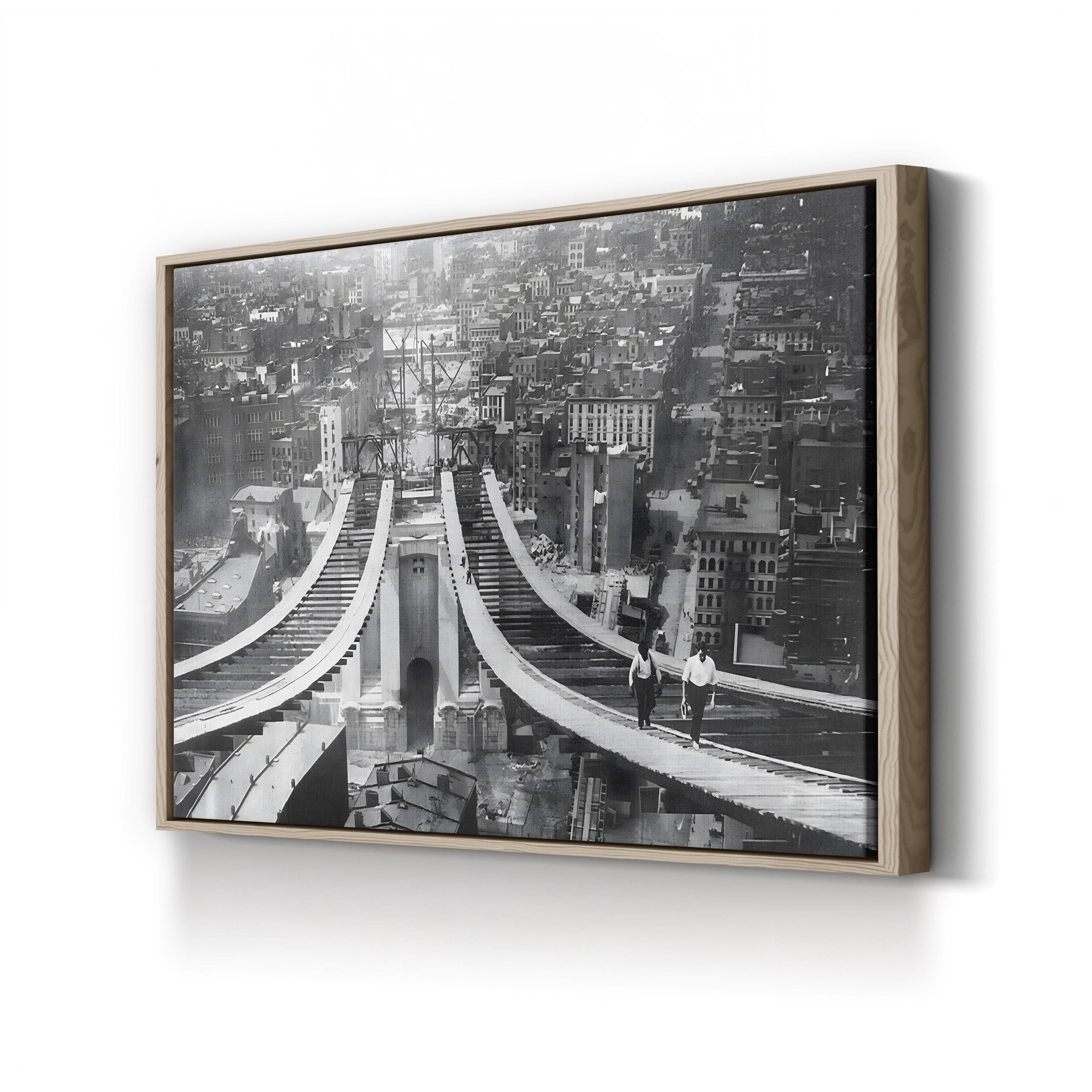 Footpaths of the Manhattan Bridge During Construction, New York, 1910 Wall Art