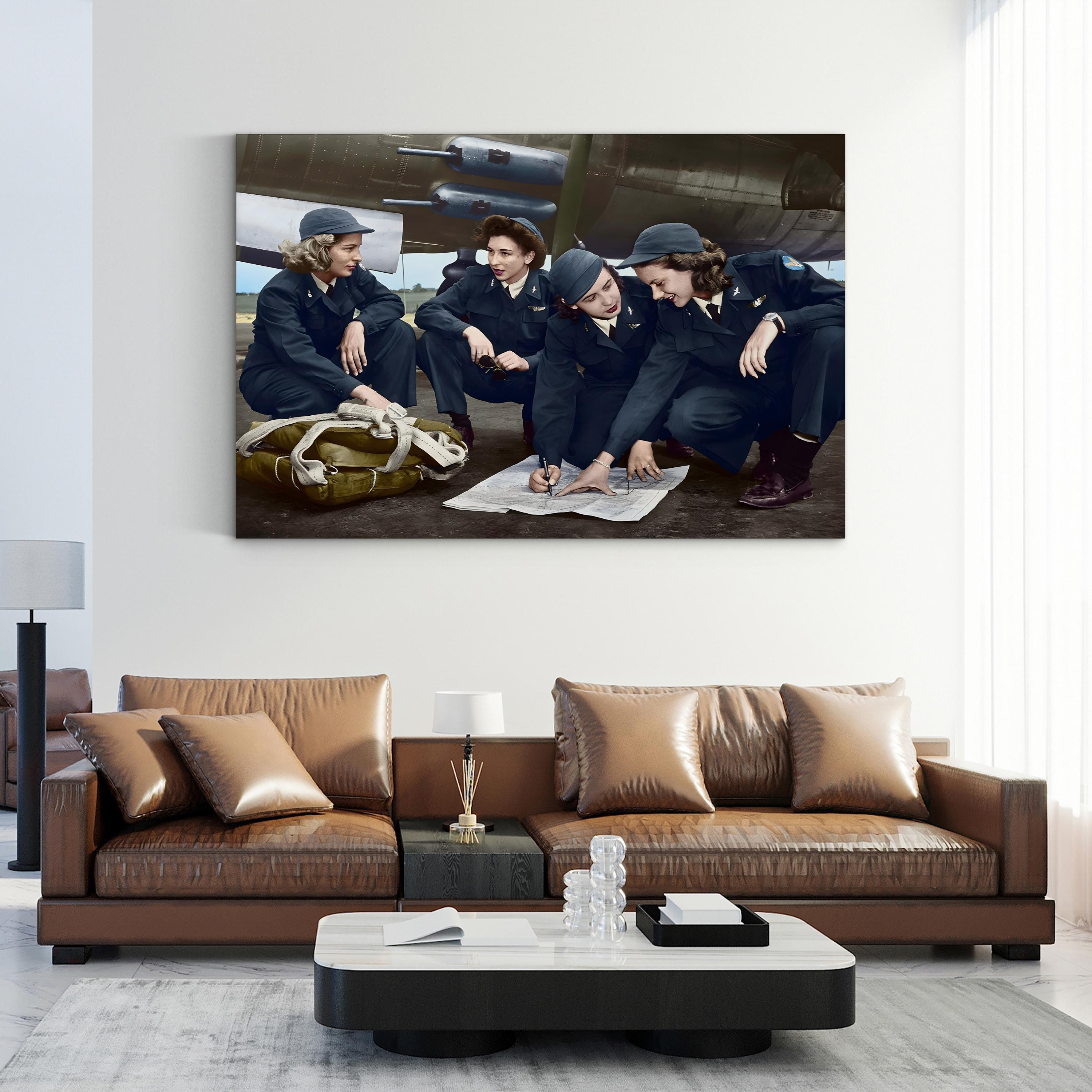 Female Pilots, 1941 – Vintage Photography Wall Art | Historic Aviation Canvas Print
