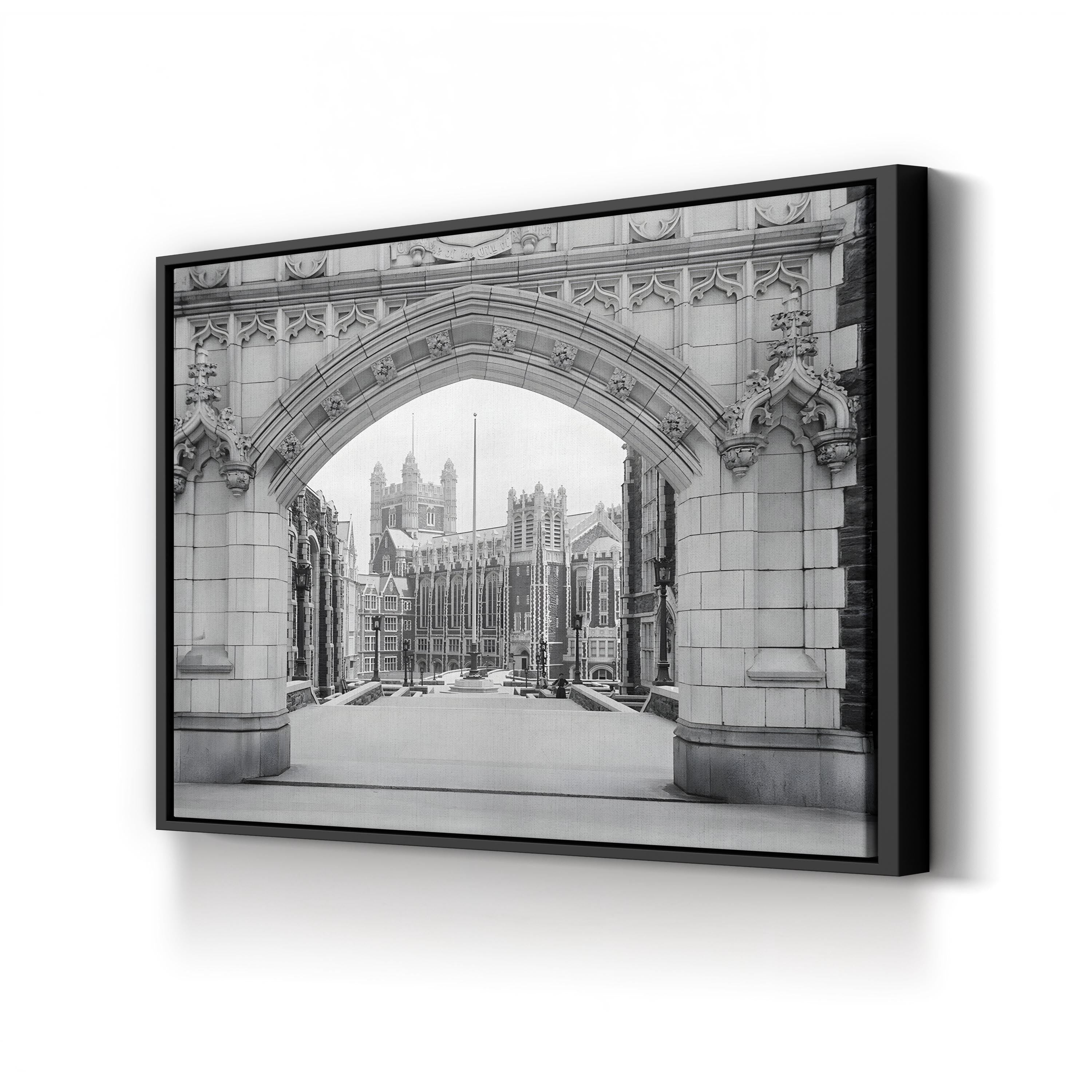 College of the City of New York Gate, 1905 – Vintage Photography Wall Art | Black & White Campus Canvas Print