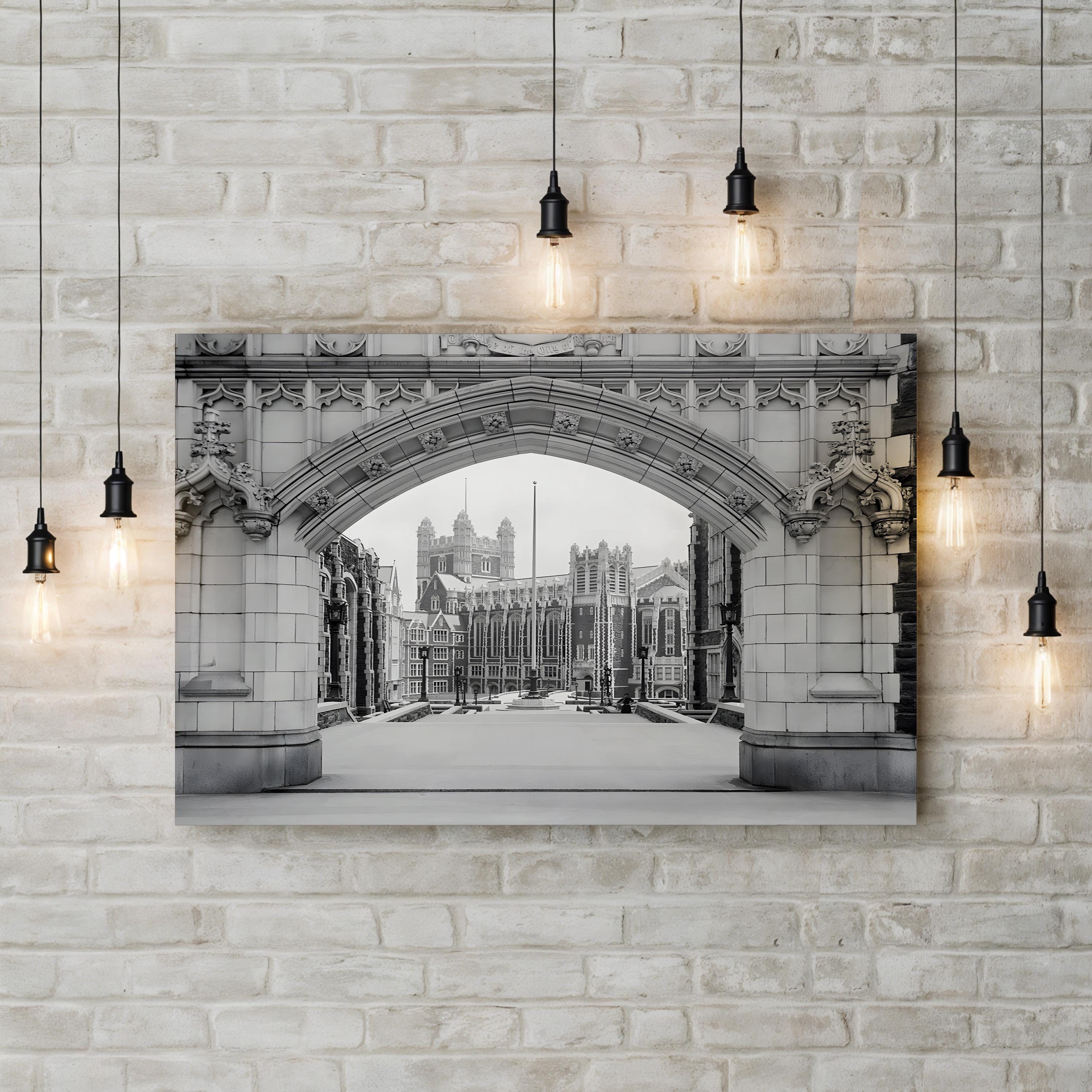 College of the City of New York Gate, 1905 – Vintage Photography Wall Art | Black & White Campus Canvas Print