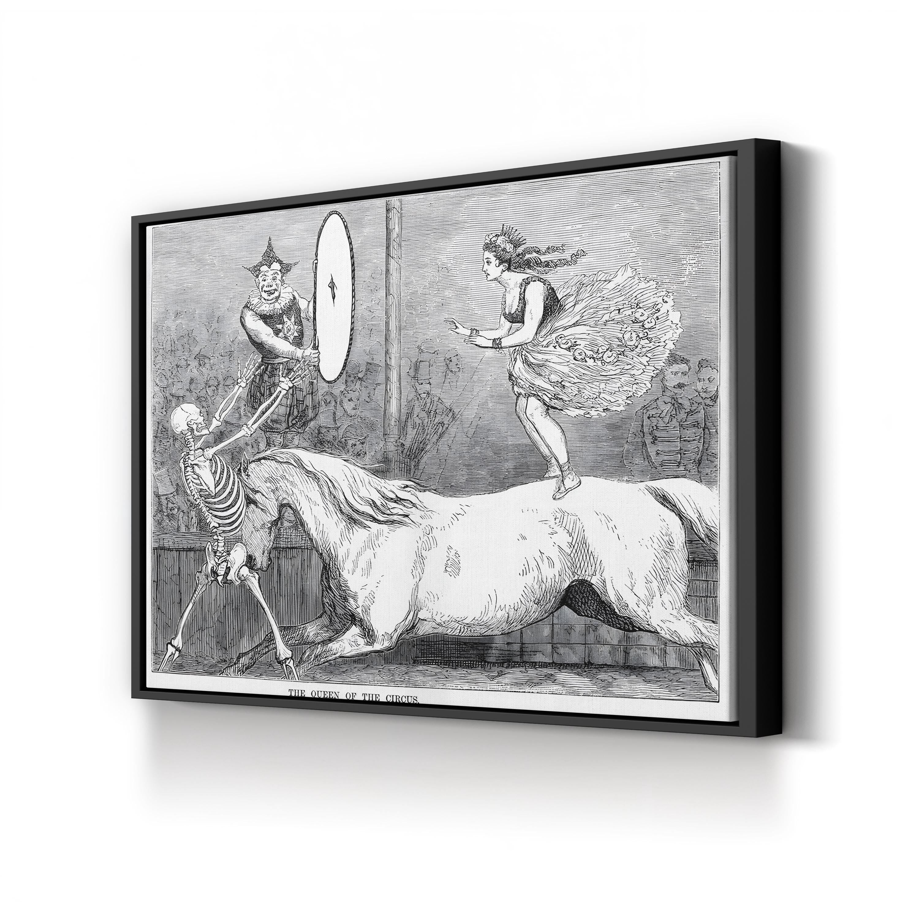 Circus Queen & White Horse 1973 – Period Illustration Wall Art | Vintage Performance Canvas Print
