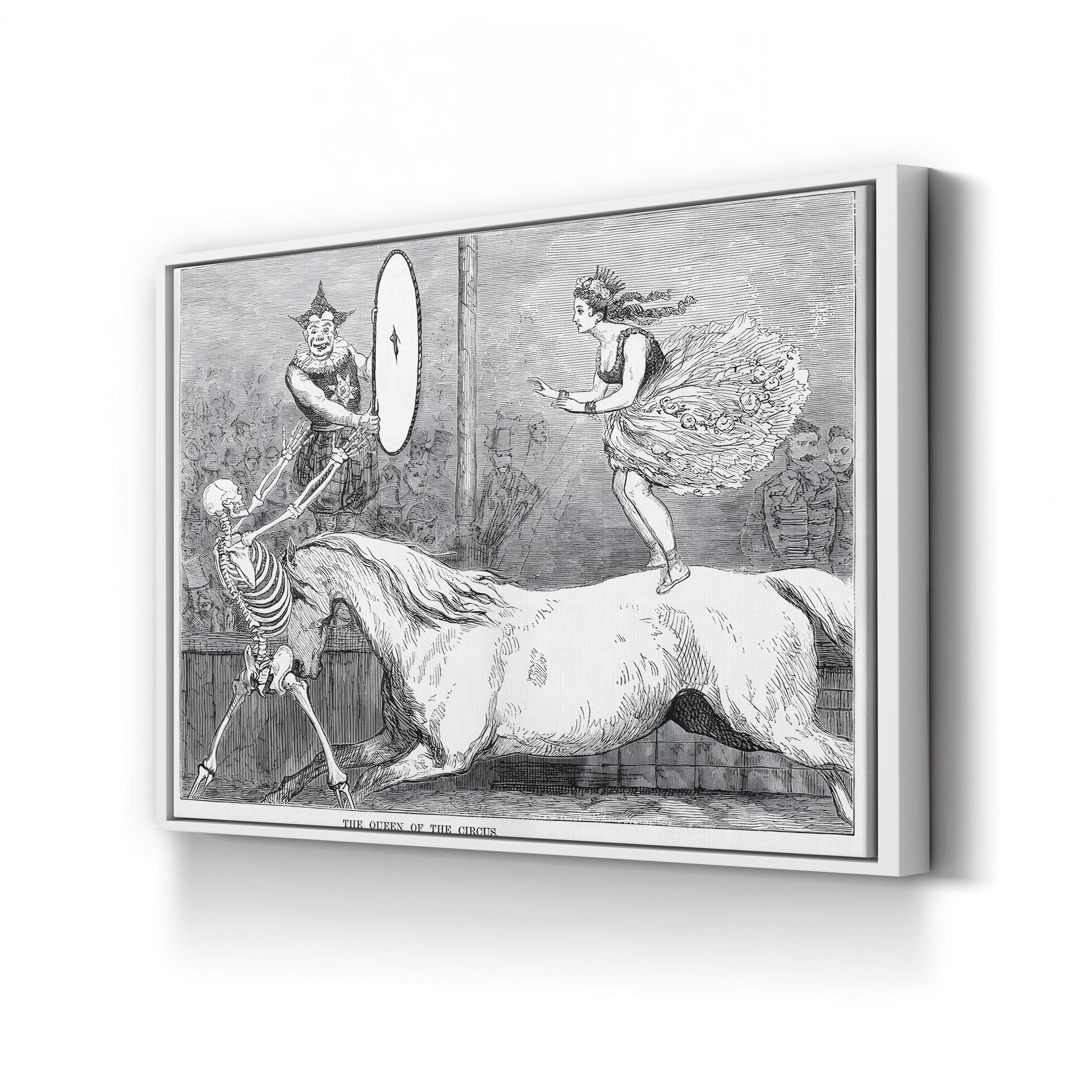 Circus Queen & White Horse 1973 – Period Illustration Wall Art | Vintage Performance Canvas Print