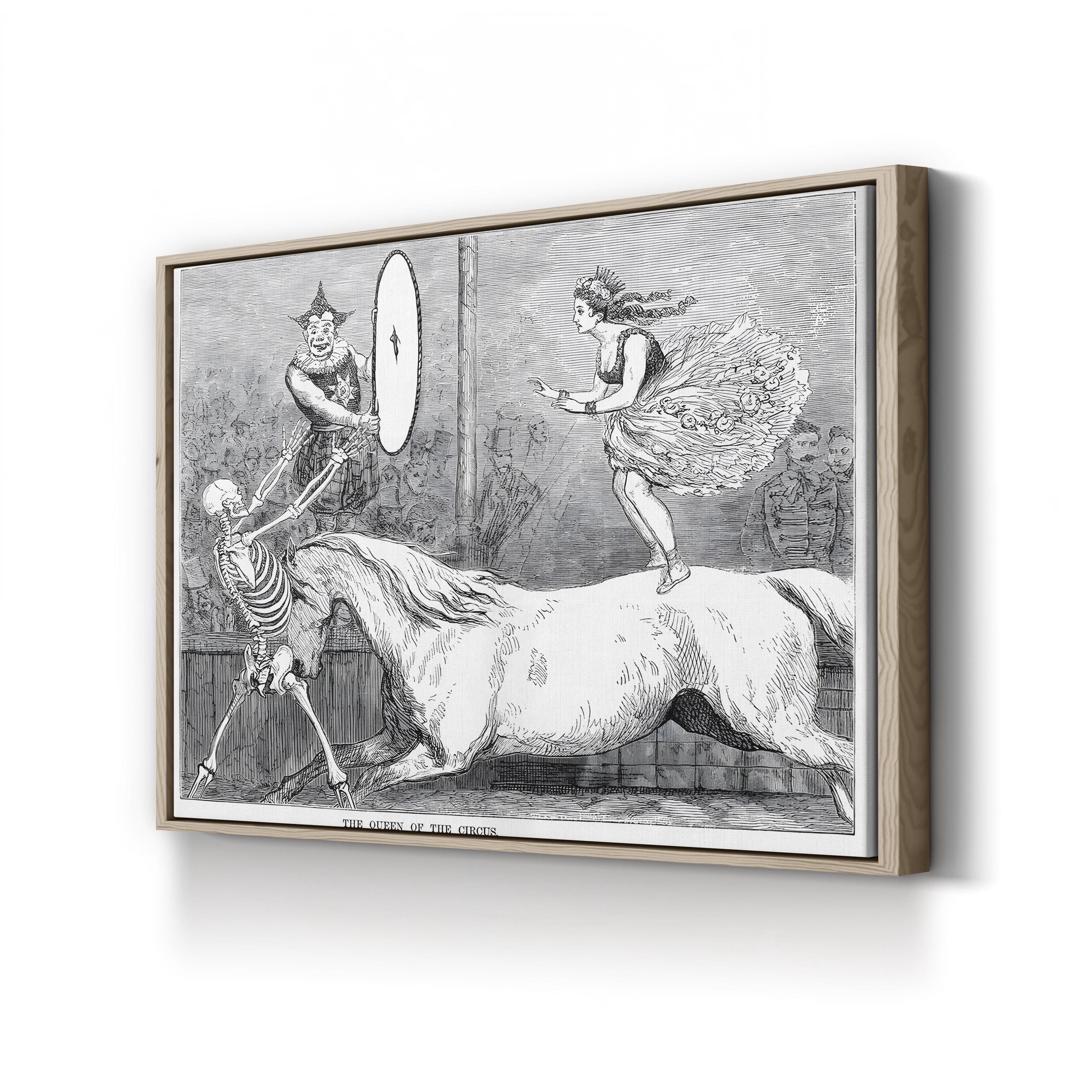 Circus Queen & White Horse 1973 – Period Illustration Wall Art | Vintage Performance Canvas Print