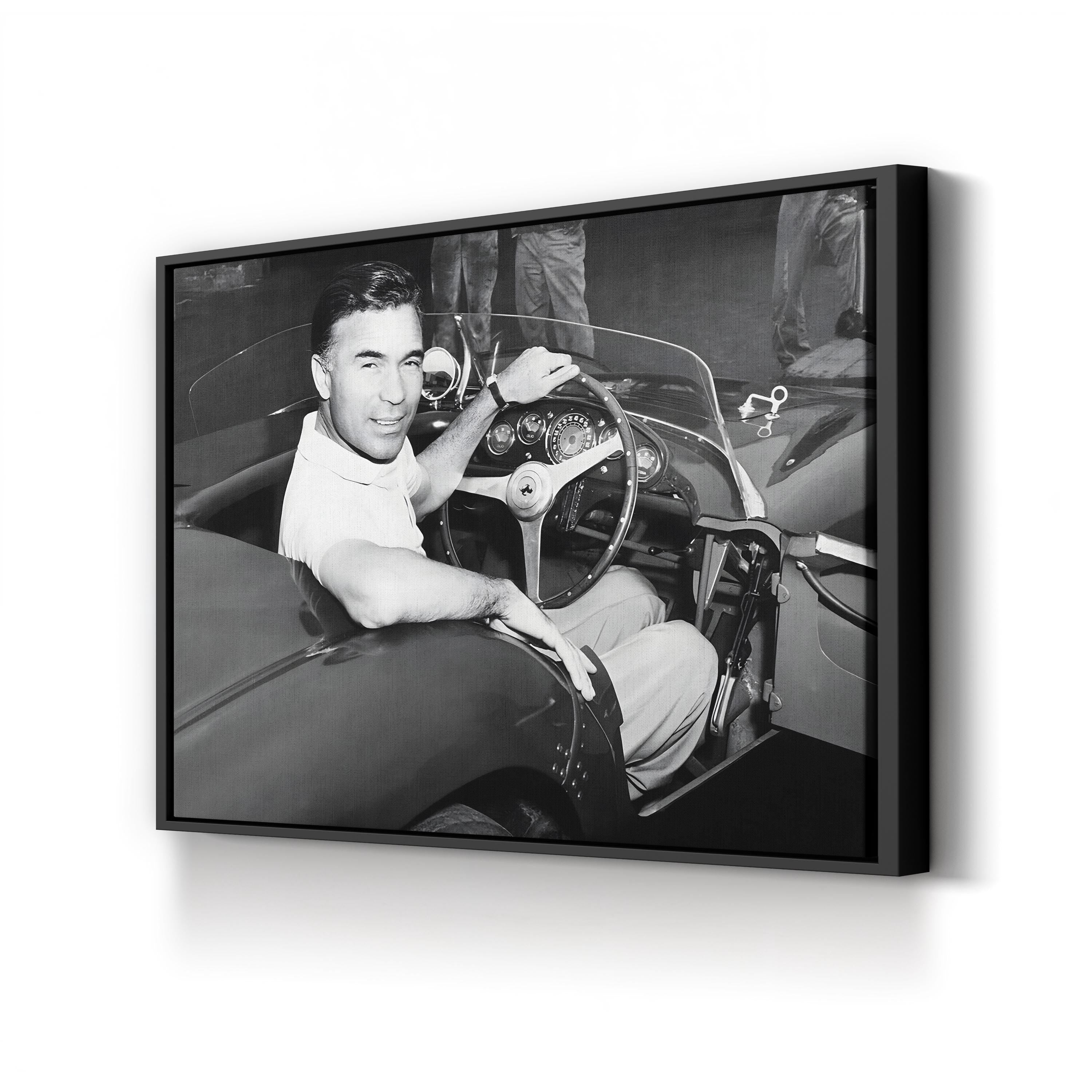 Porfirio Rubirosa Wall Art – 1955 Vintage Automotive Black and White Photograph