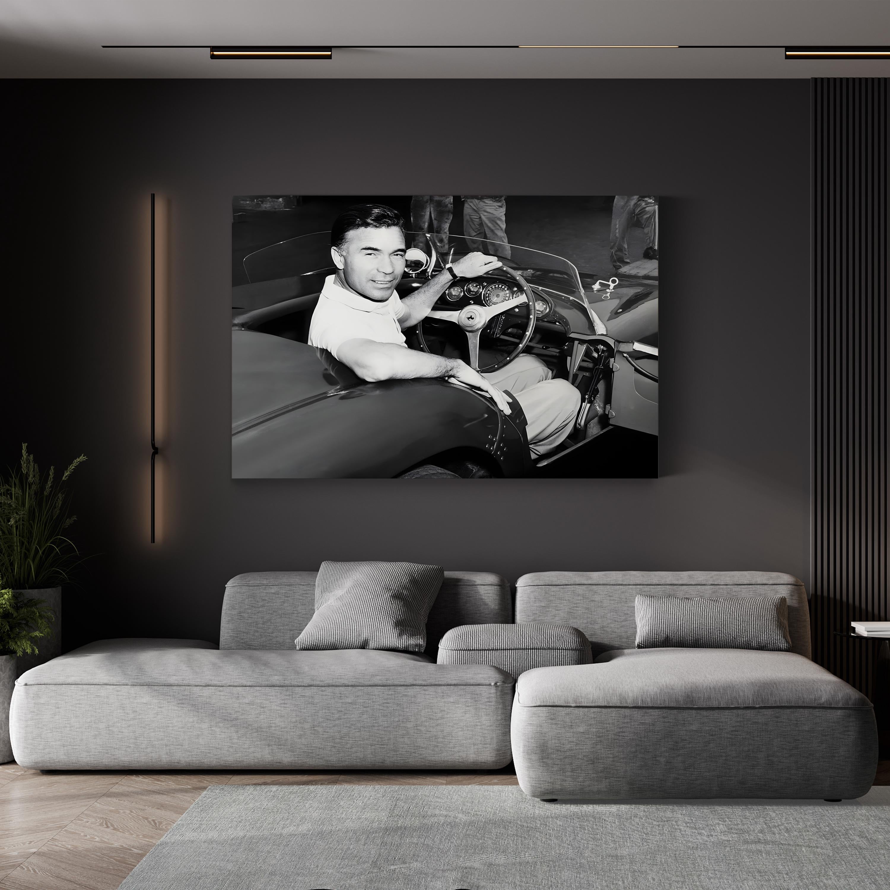 Porfirio Rubirosa Wall Art – 1955 Vintage Automotive Black and White Photograph