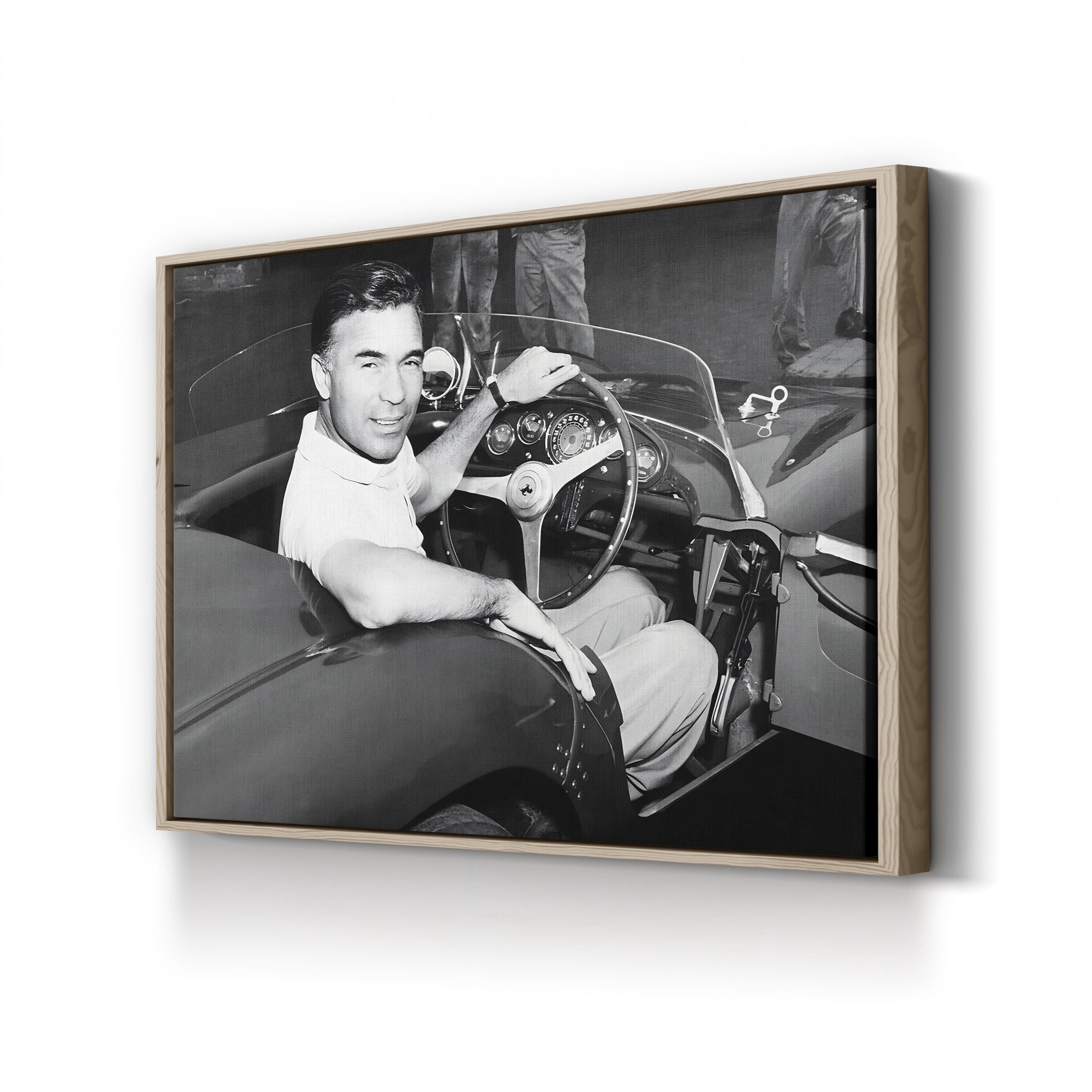 Porfirio Rubirosa Wall Art – 1955 Vintage Automotive Black and White Photograph