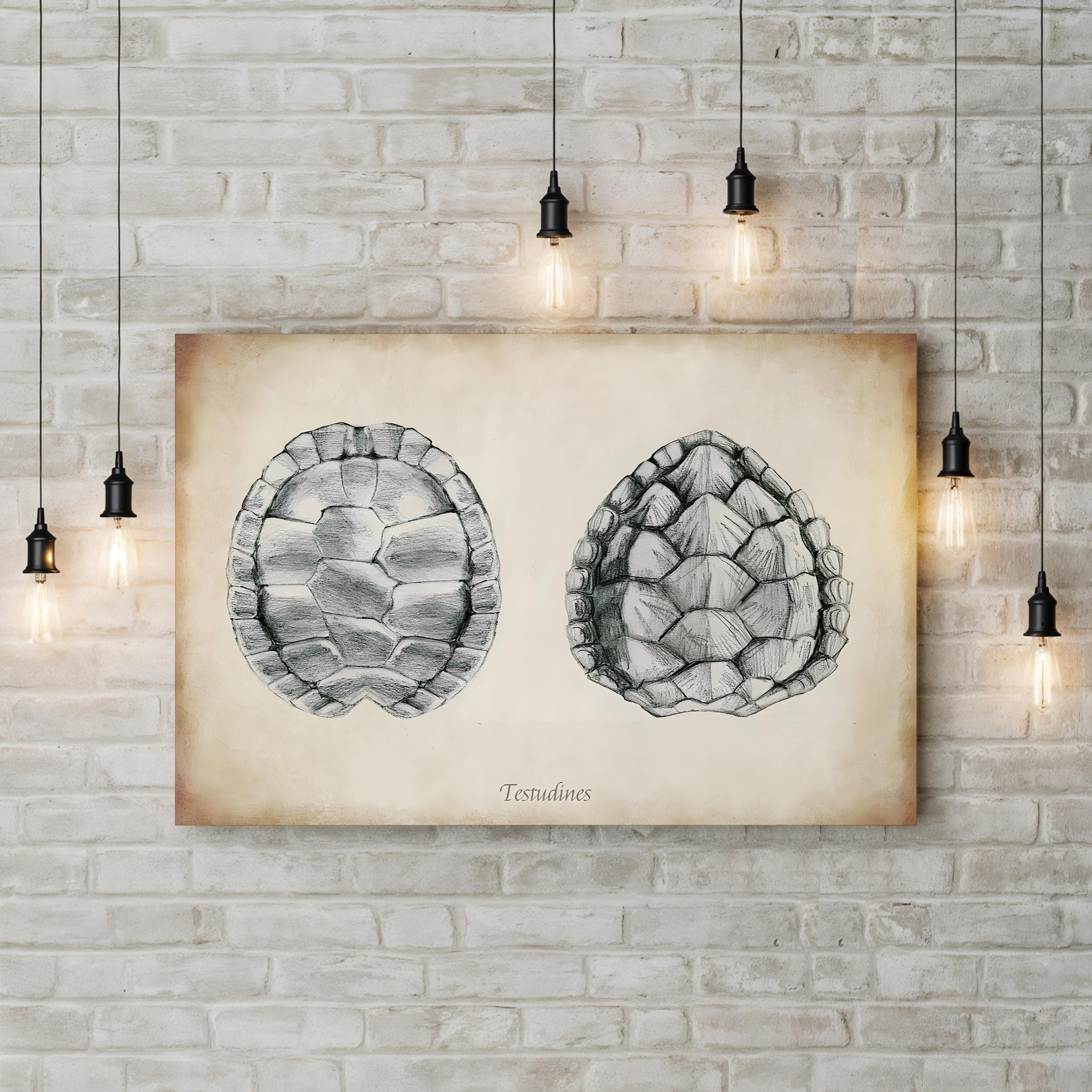 Testudines Turtle Shells – Period Illustration Wall Art | Vintage Natural History Canvas Print