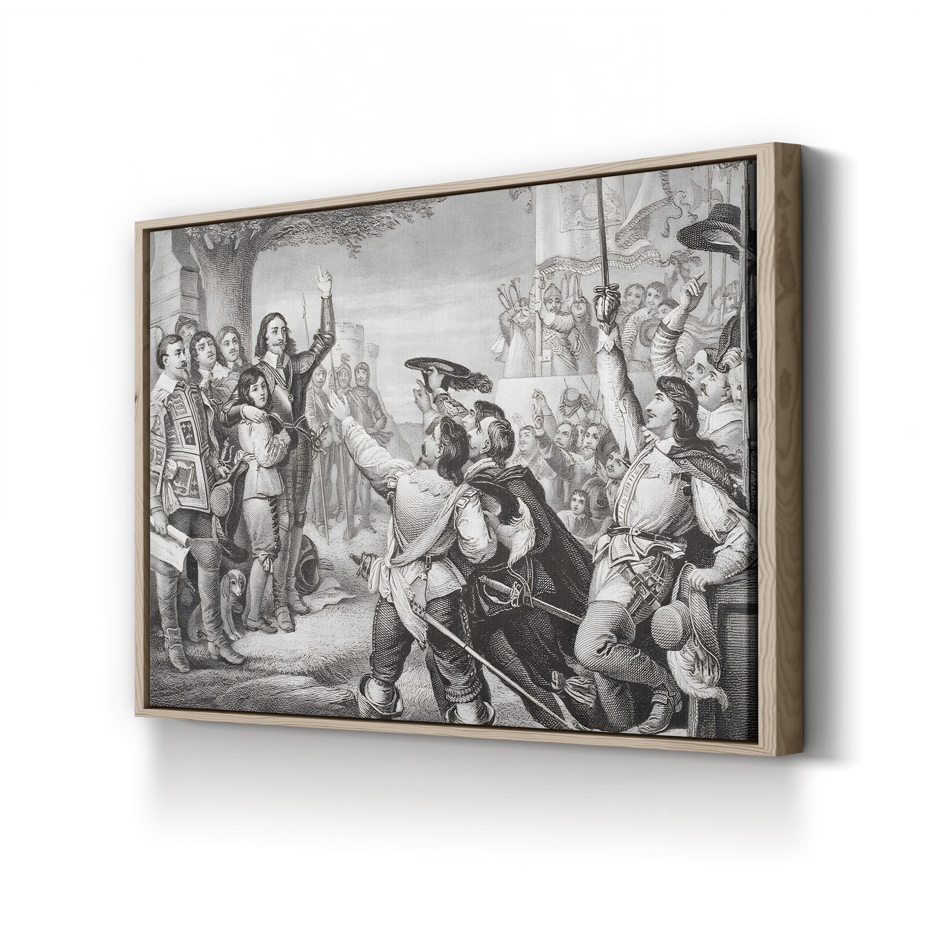 The Opening Scene of the Great Civil War Wall Art by Charles West Cope – 19th Century Historical Illustration Canvas