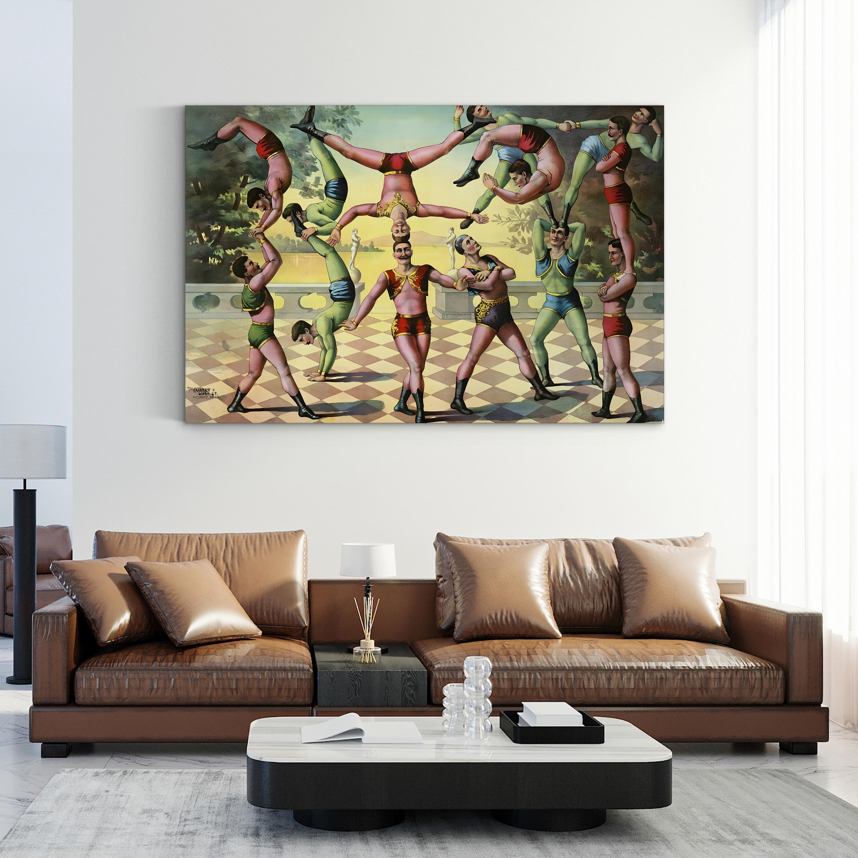 1891 Pigment Ink Vintage Circus Acrobat Poster Canvas Art Print