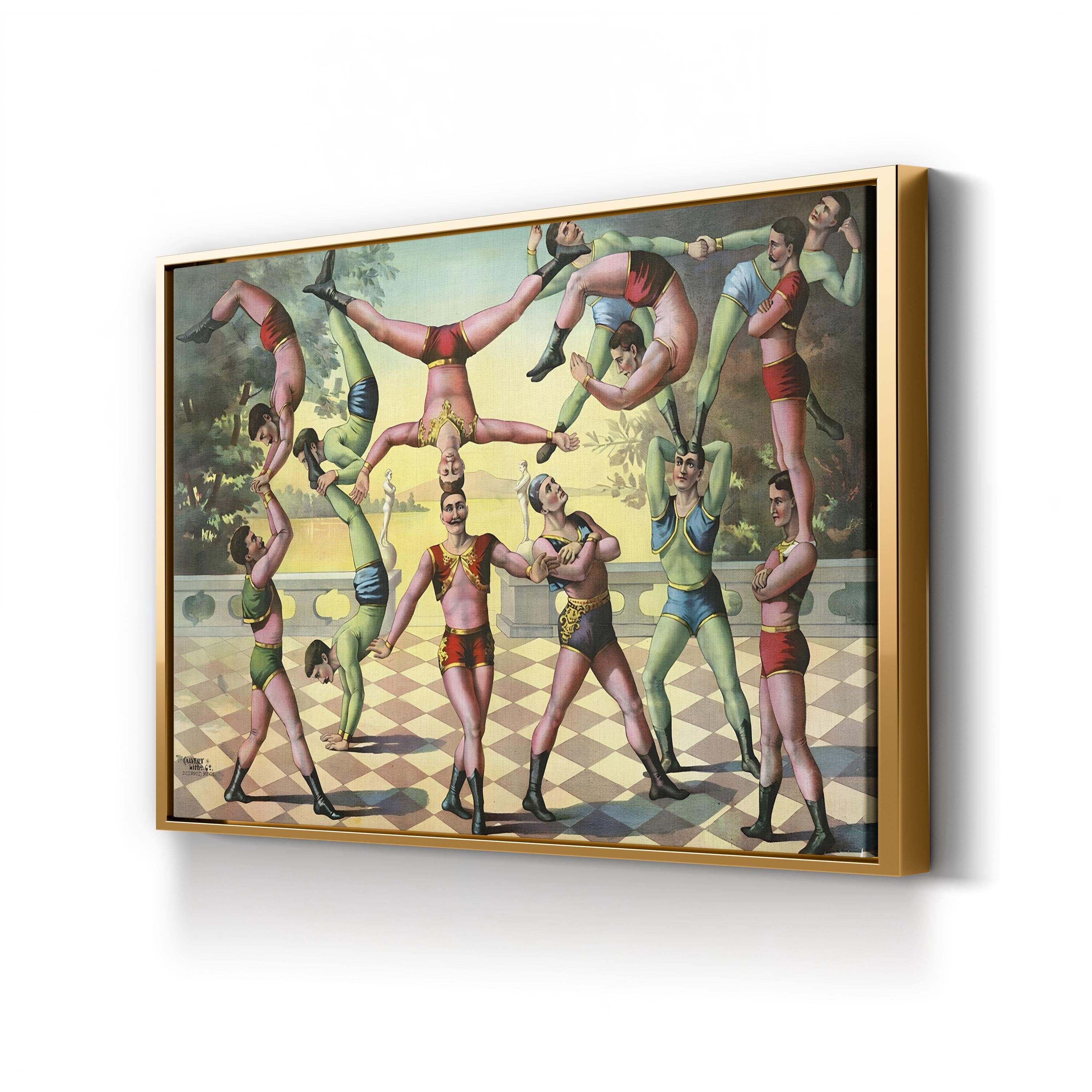 1891 Pigment Ink Vintage Circus Acrobat Poster Canvas Art Print