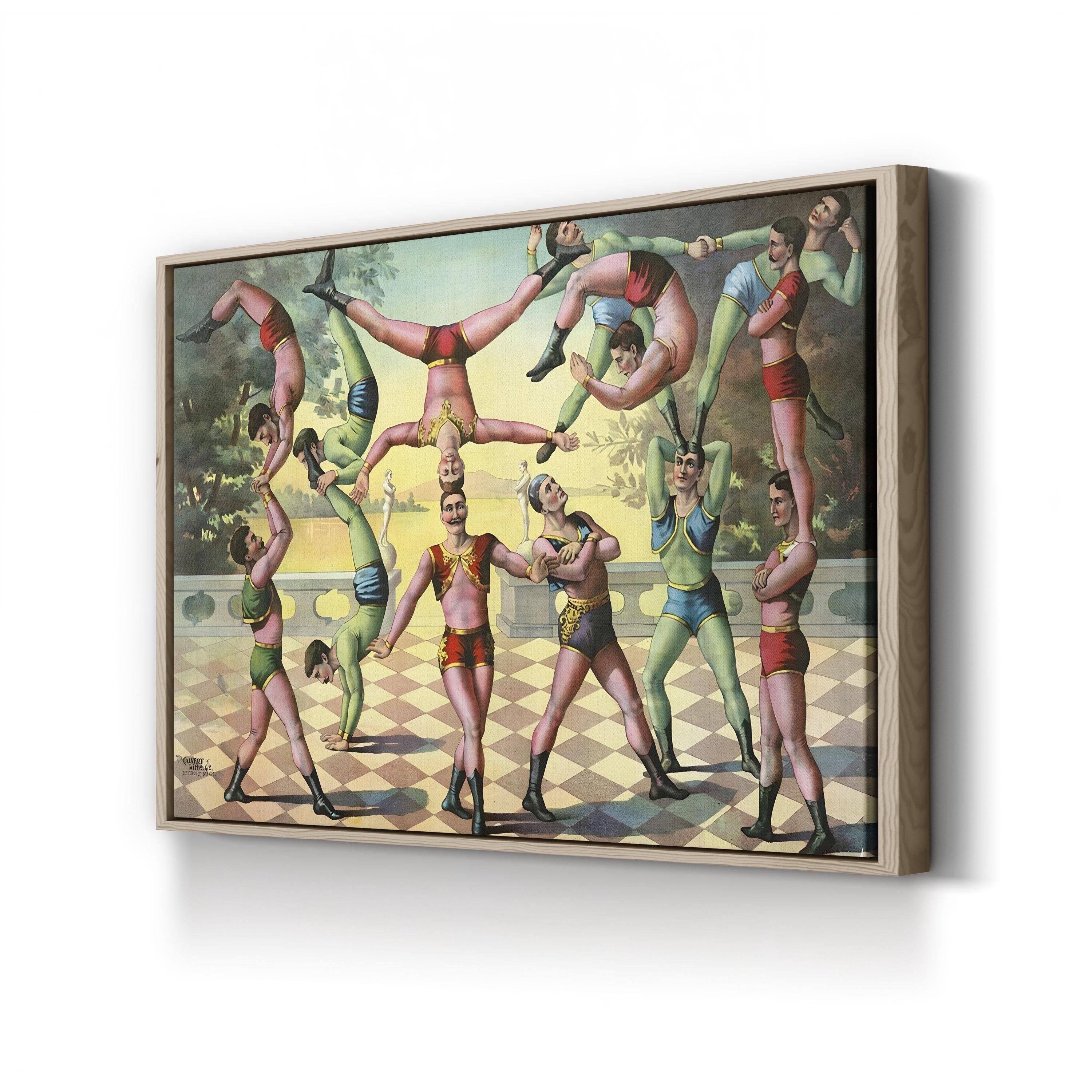 1891 Pigment Ink Vintage Circus Acrobat Poster Canvas Art Print
