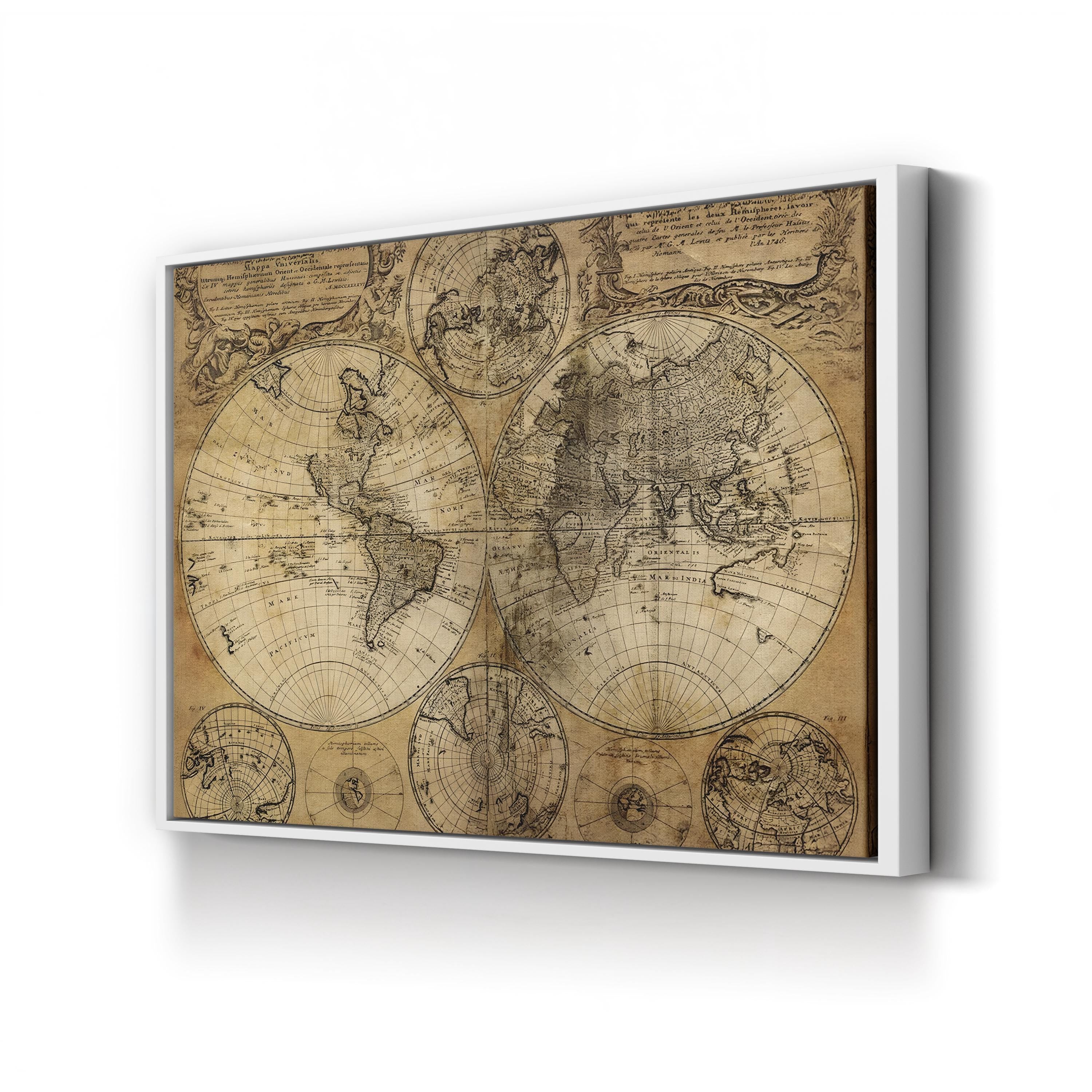 Old World Map, 17th Century – Historical Map Wall Art | Antique Cartography Canvas Print