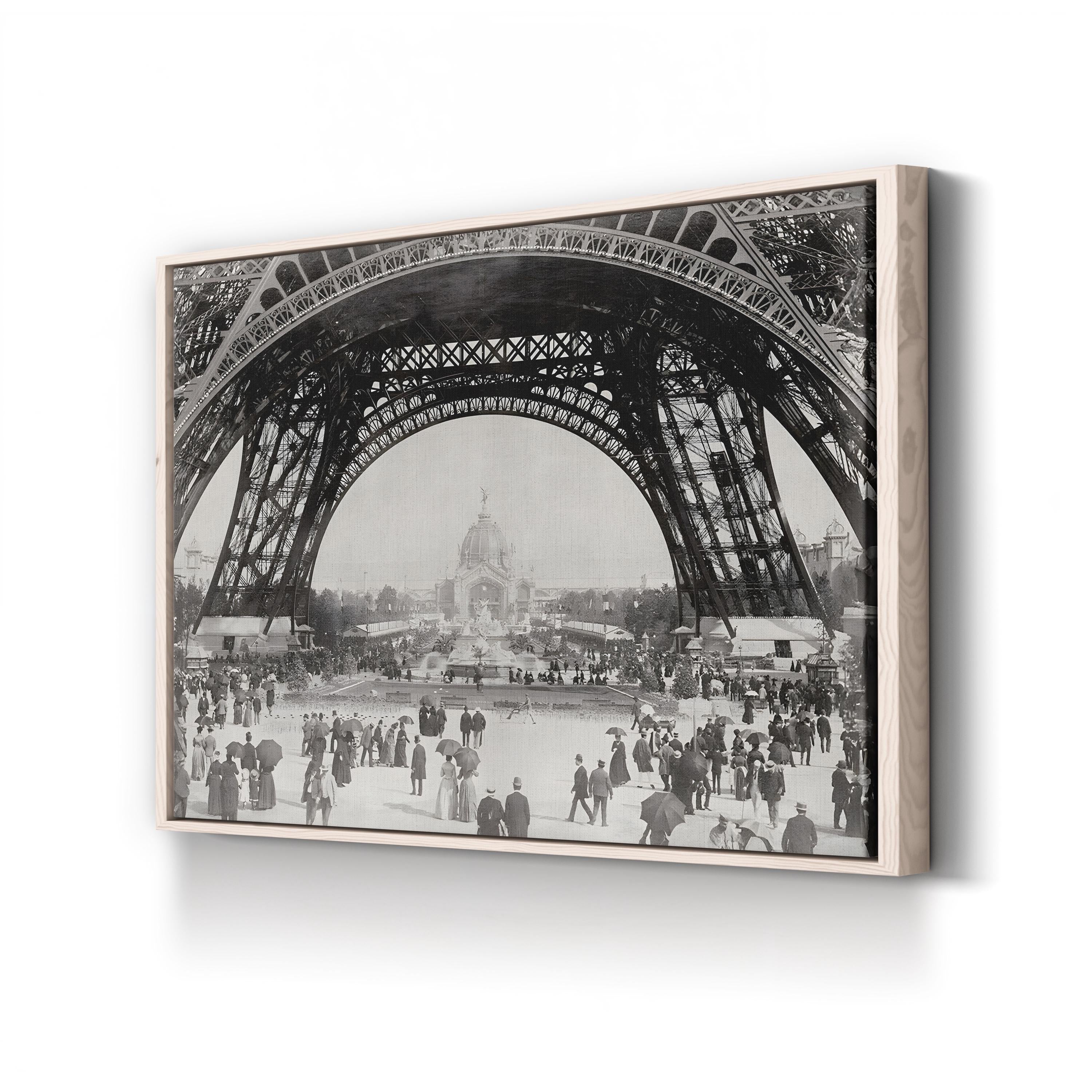 Beneath the Eiffel Tower, Paris – Vintage Photography Wall Art | Historic Cityscape Canvas Print