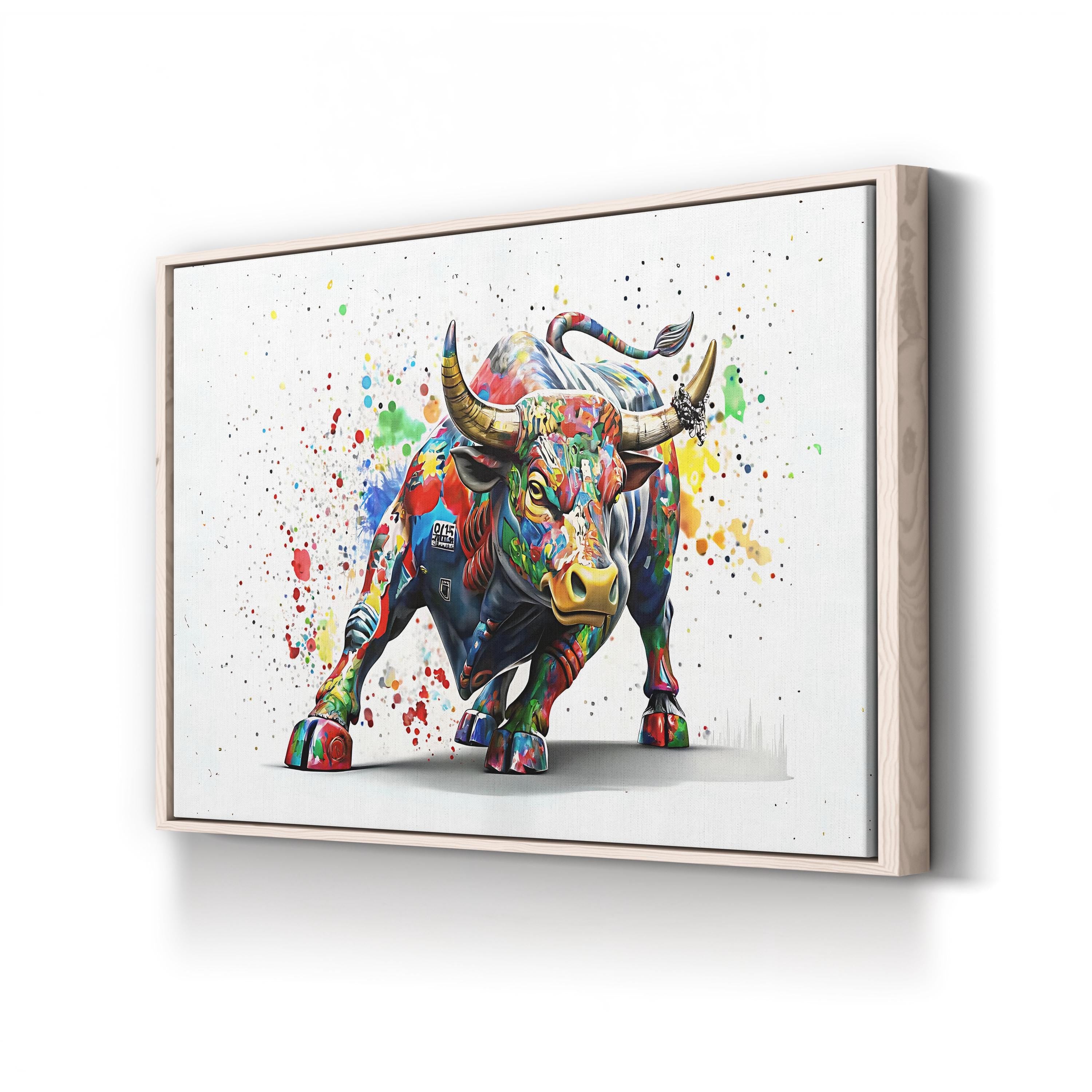 A Power Colorful Bull Pop Art Canvas Print