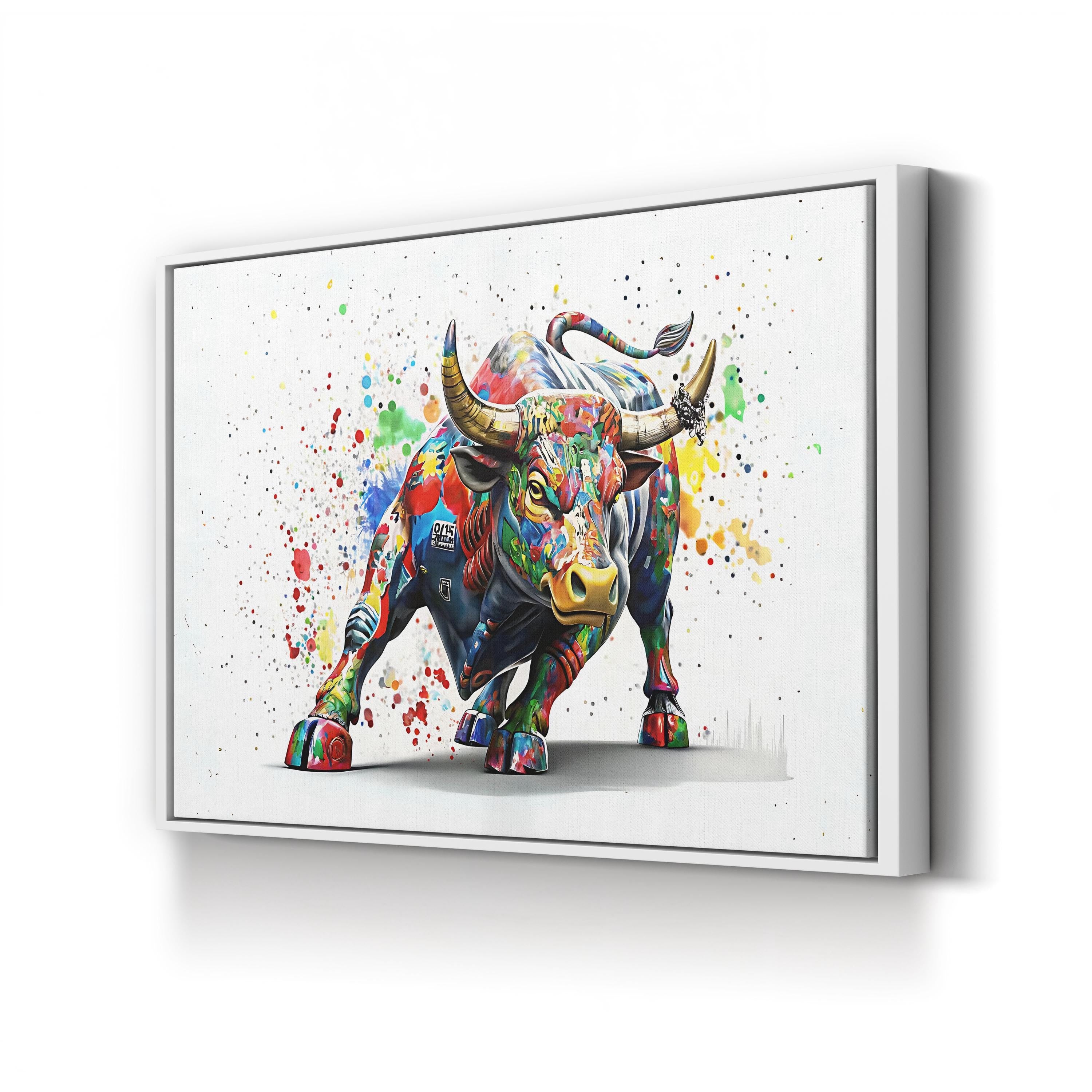 A Power Colorful Bull Pop Art Canvas Print