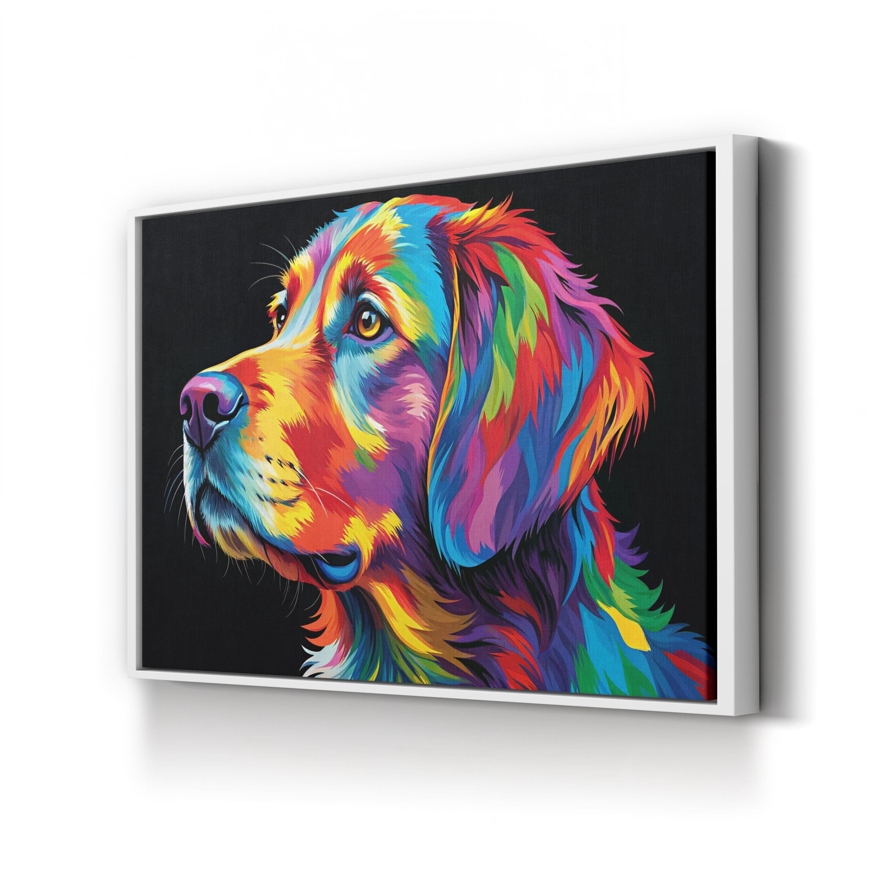 Colorful Dog Pop Art – Period Illustration Wall Art | Modern Pet Portrait Canvas Print
