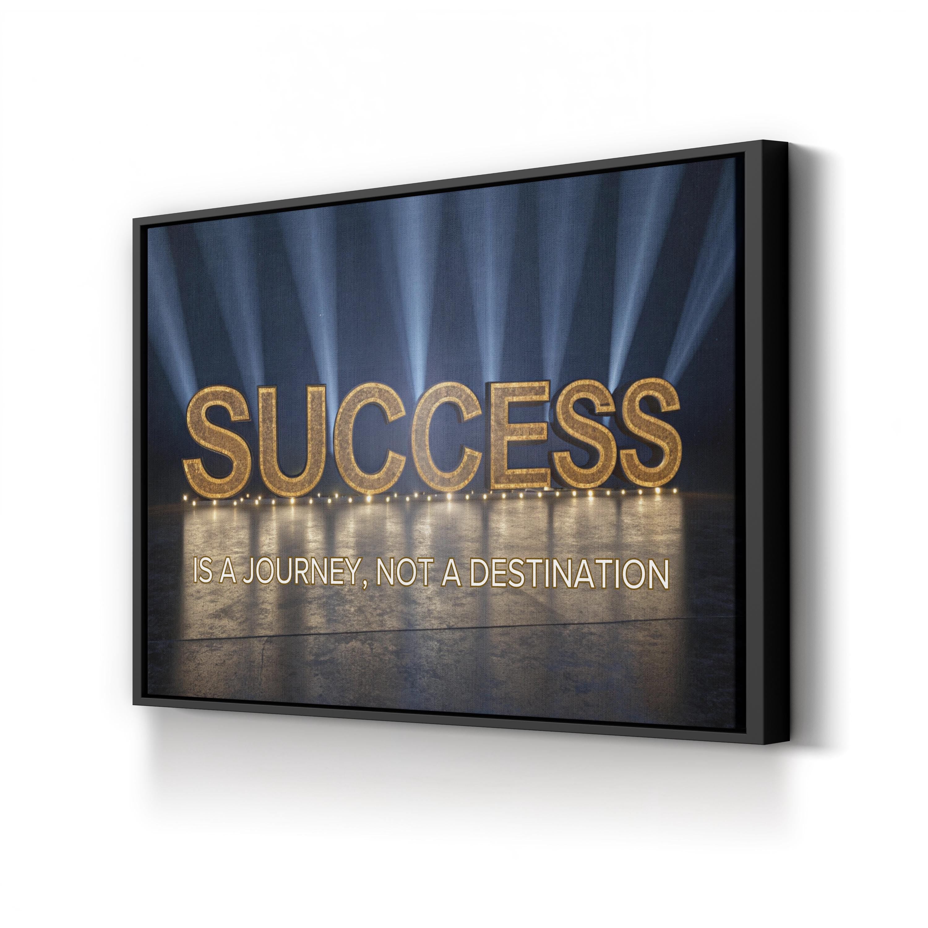 Success Is a Journey Canvas Wall Art – Motivational Typography Canvas Print