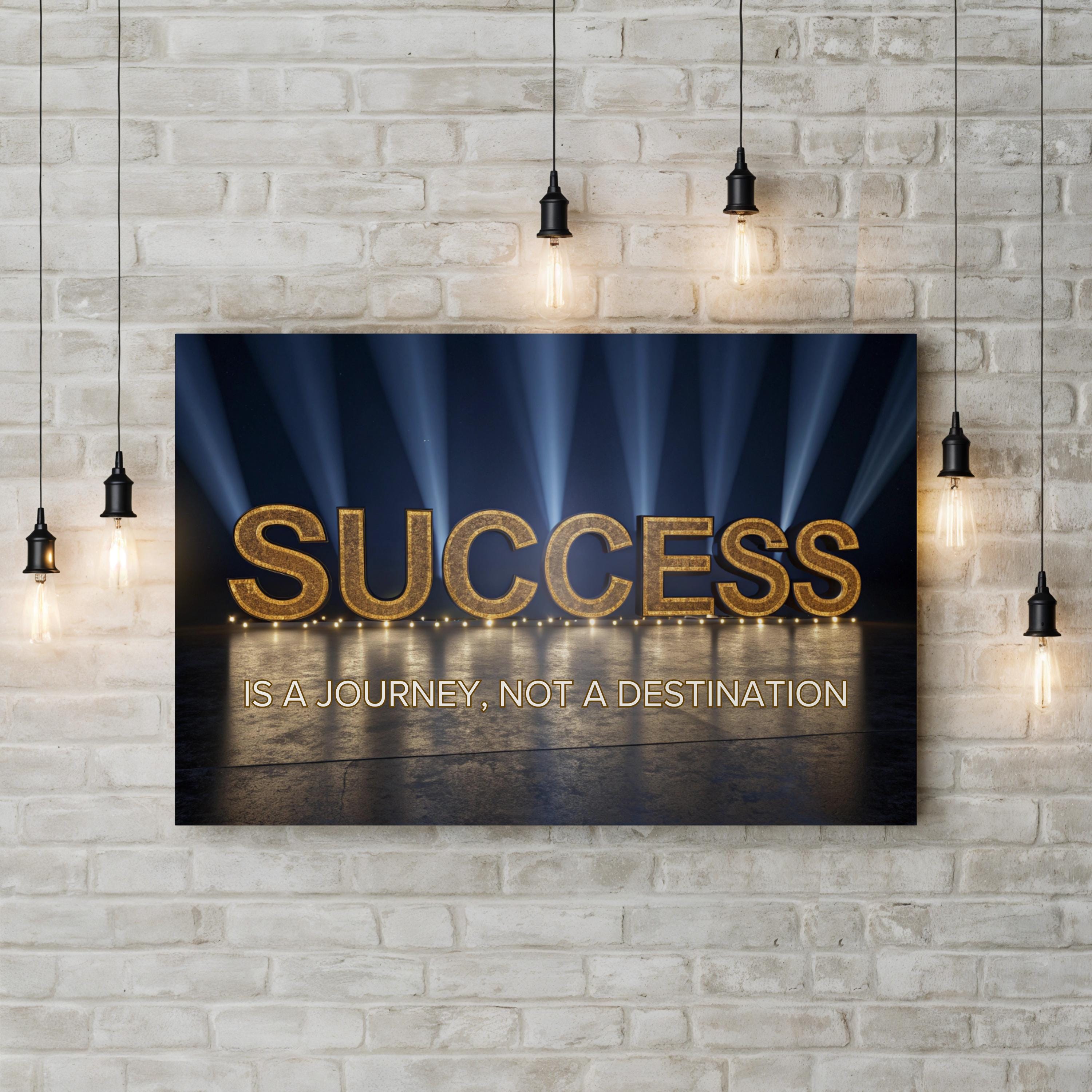 Success Is a Journey Canvas Wall Art – Motivational Typography Canvas Print