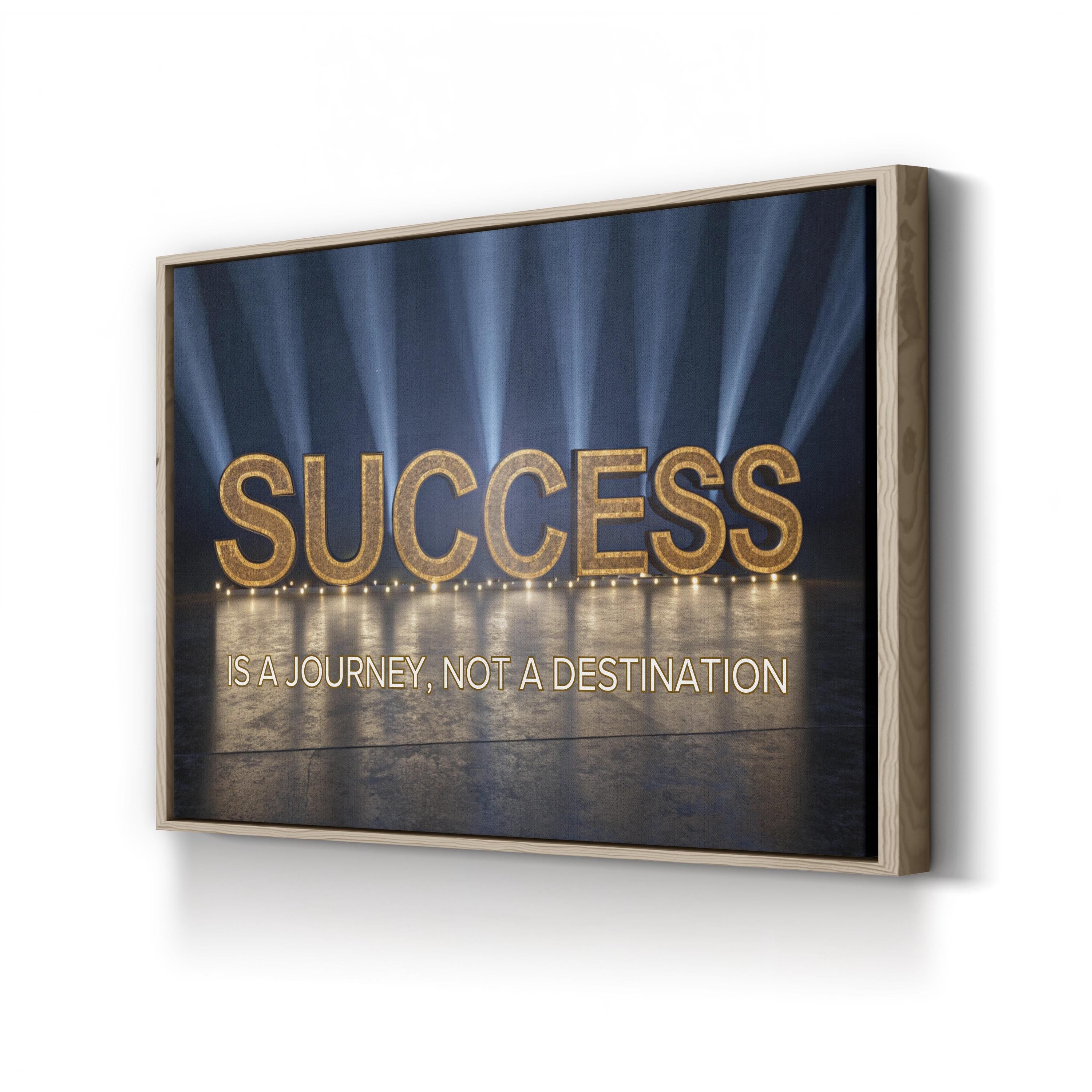 Success Is a Journey Canvas Wall Art – Motivational Typography Canvas Print
