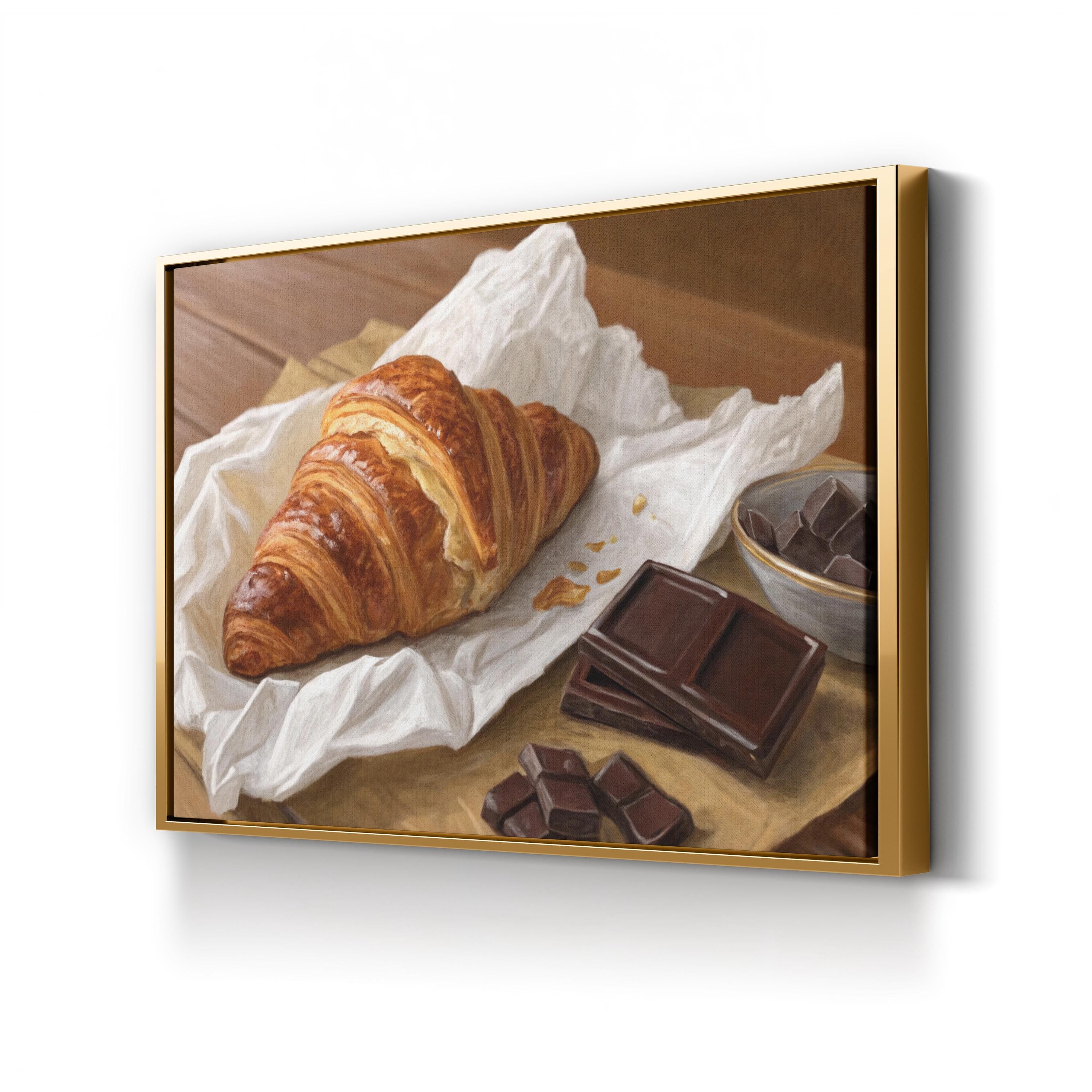 French Bakery Kitchen Croissant & Chocolate Still Life  Wall Art