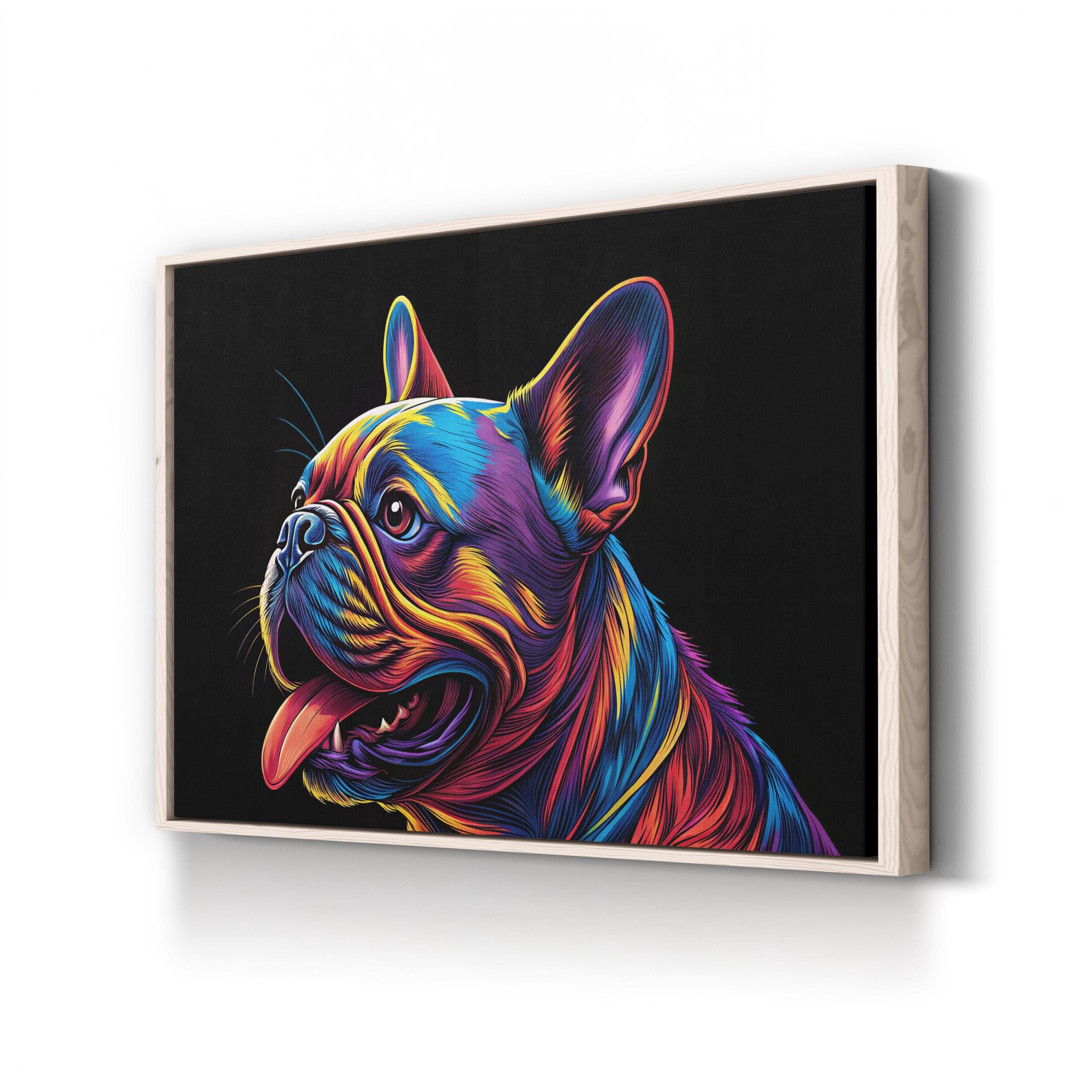French Bulldog Pop Art Canvas Print – Colorful Abstract Dog Portrait Wall Art