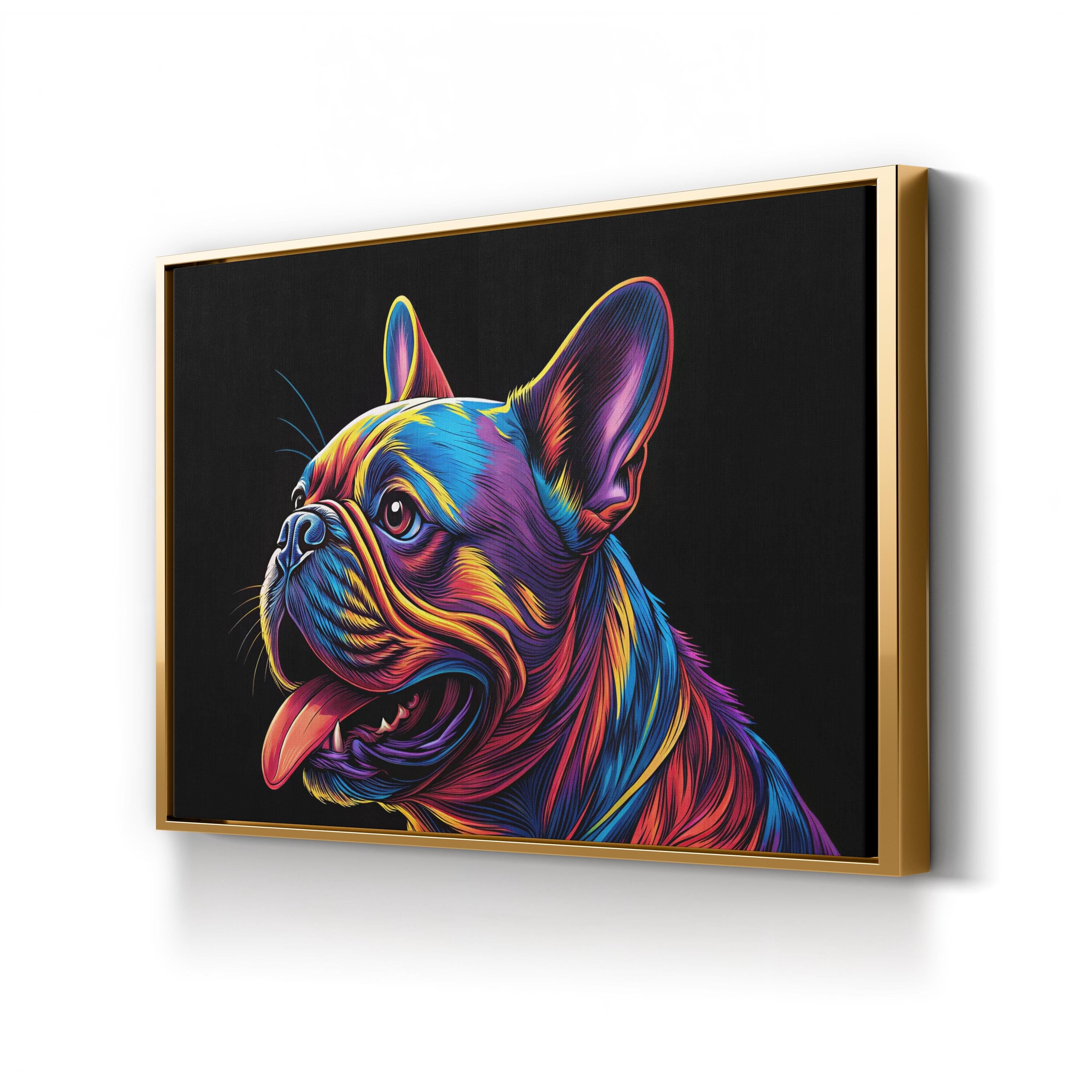 French Bulldog Pop Art Canvas Print – Colorful Abstract Dog Portrait Wall Art