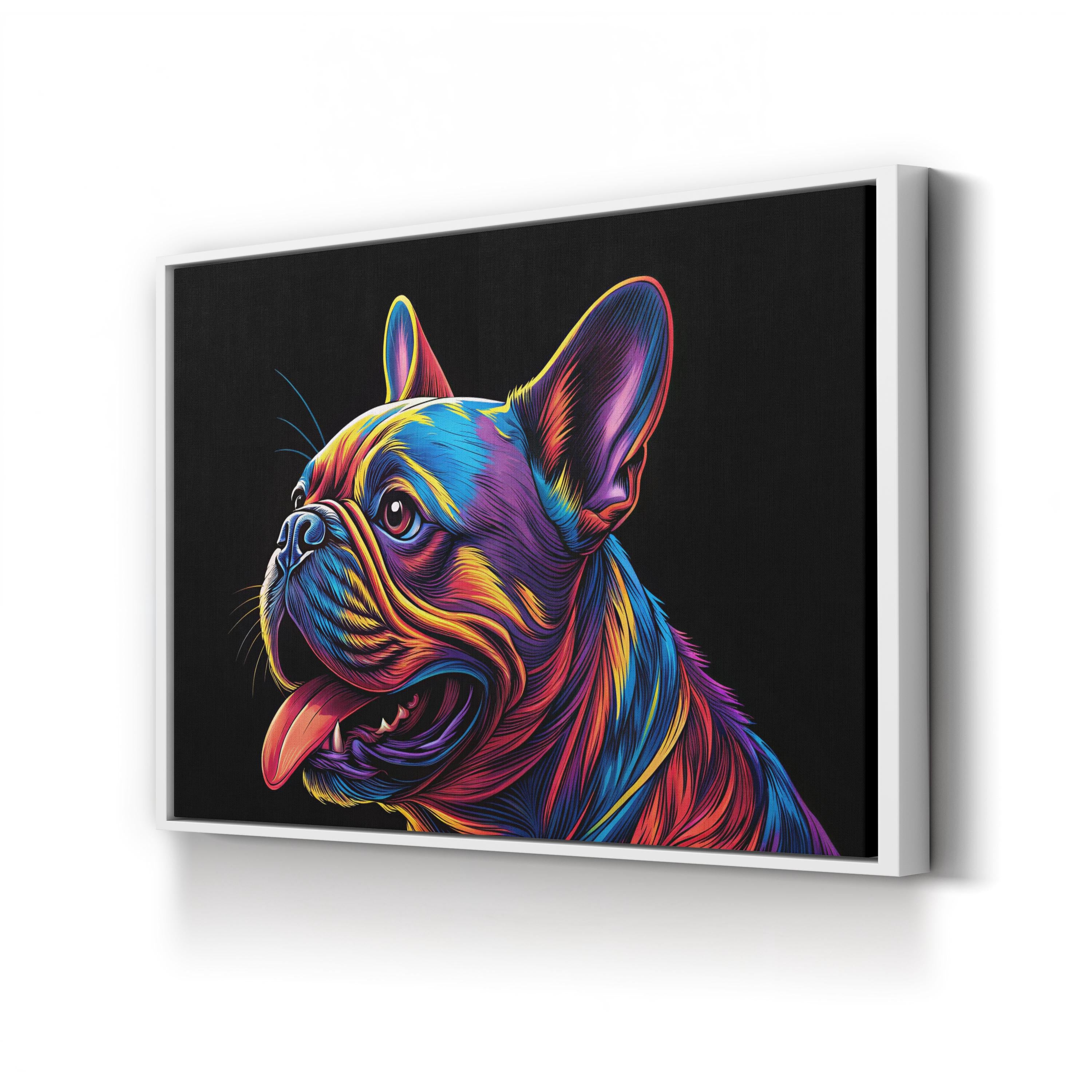 French Bulldog Pop Art Canvas Print – Colorful Abstract Dog Portrait Wall Art