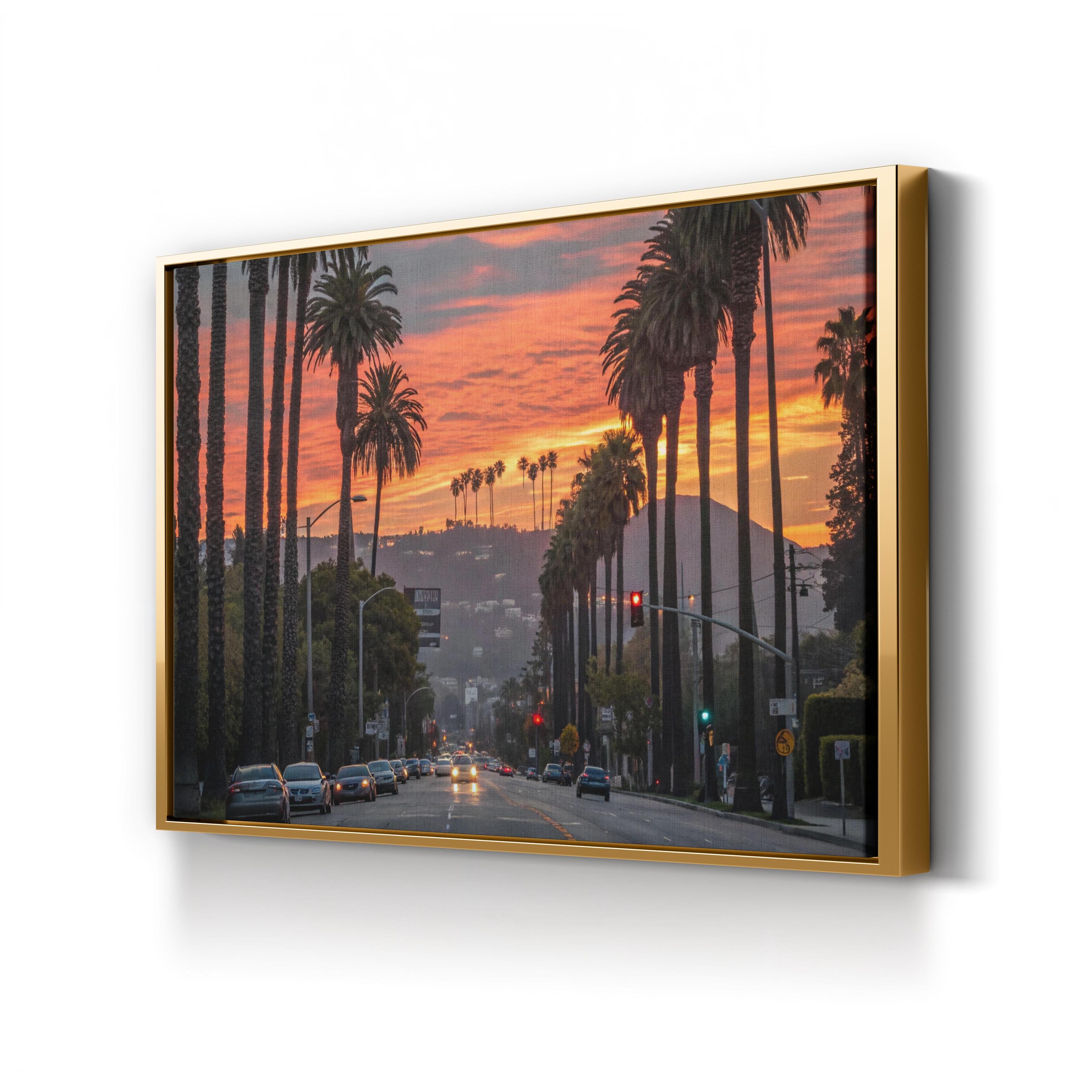 Hollywood Sunset Wall Art: Los Angeles Palm Trees Photography