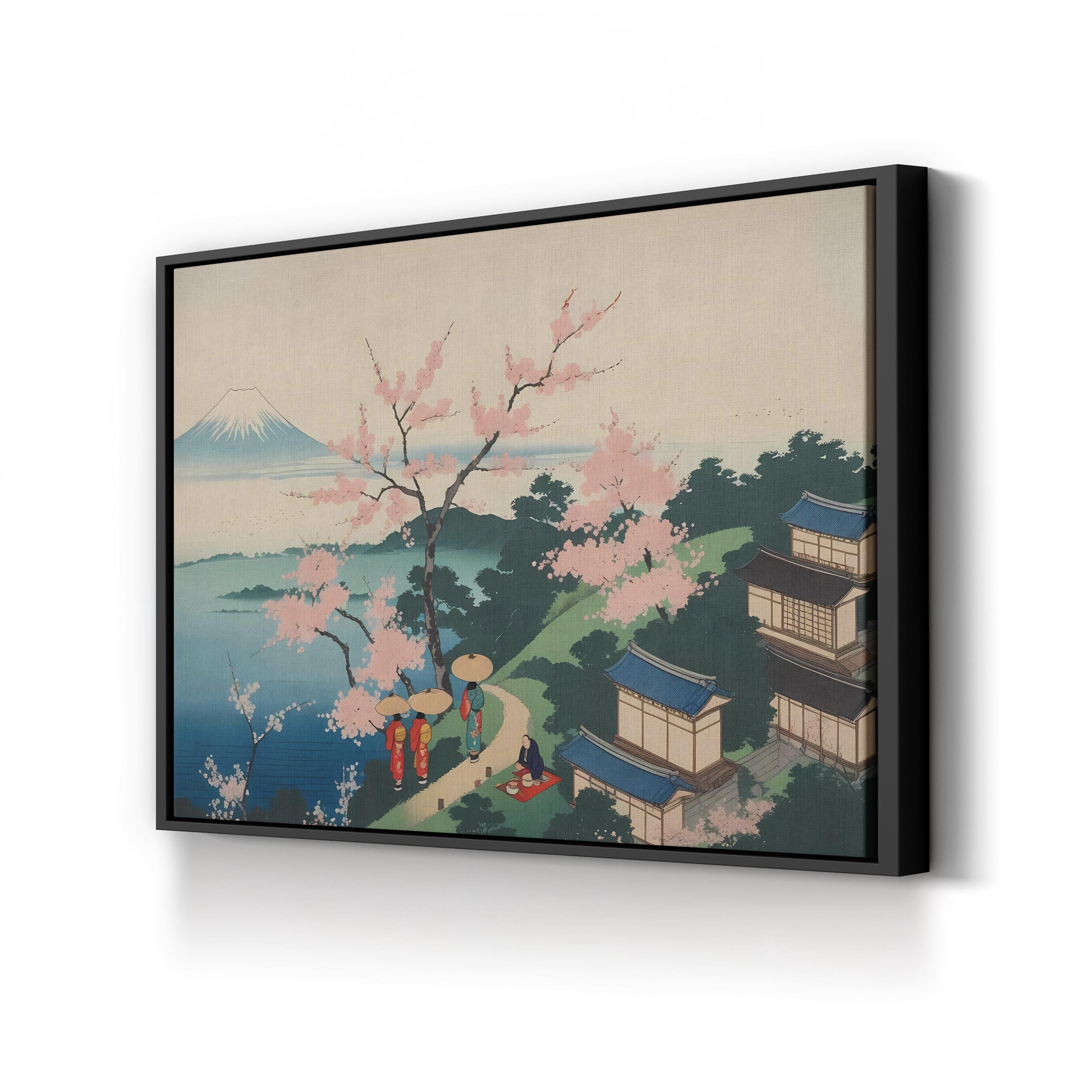 Cherry Blossom Landscape with Mount Fuji Wall Art by Katsushika Hokusai