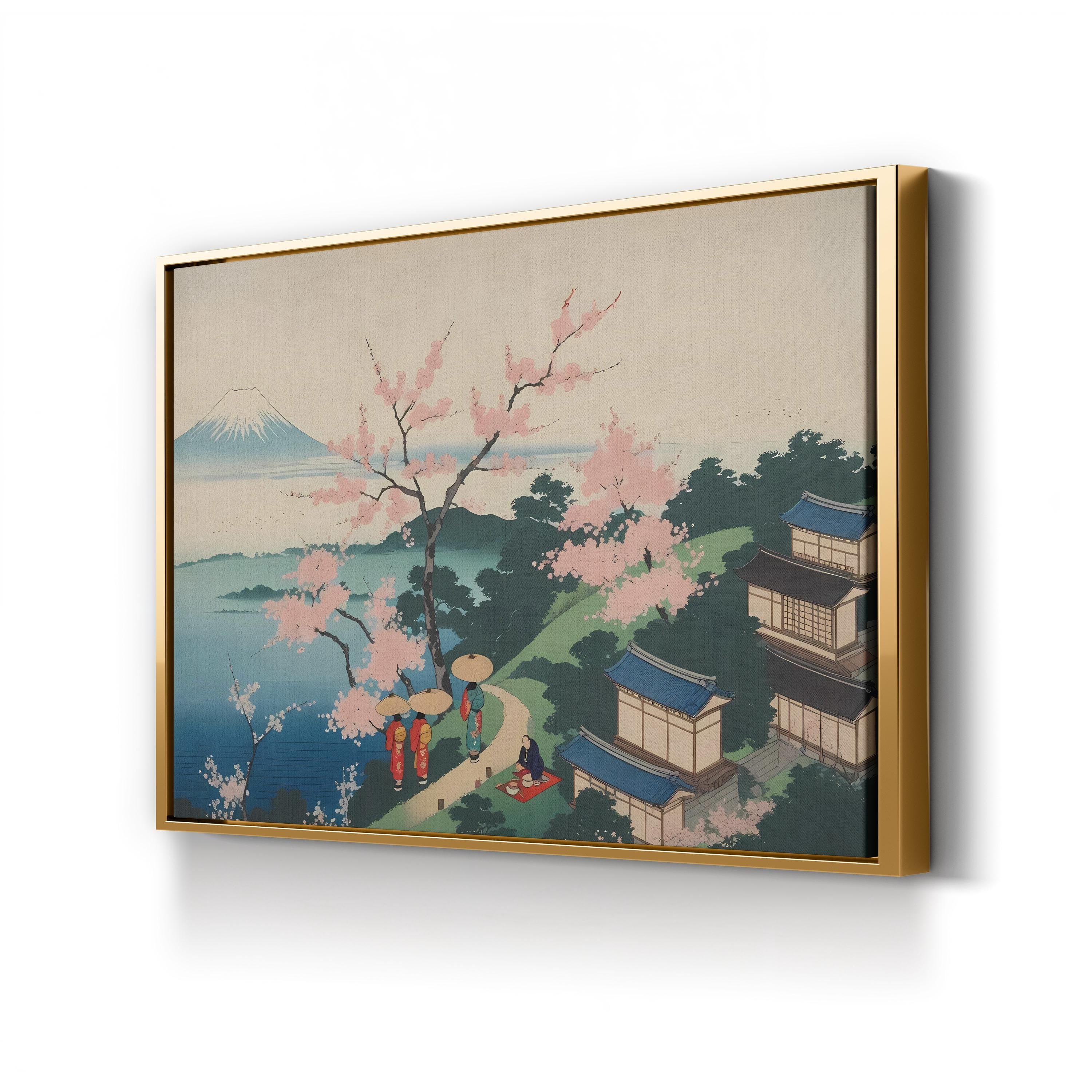 Cherry Blossom Landscape with Mount Fuji Wall Art by Katsushika Hokusai