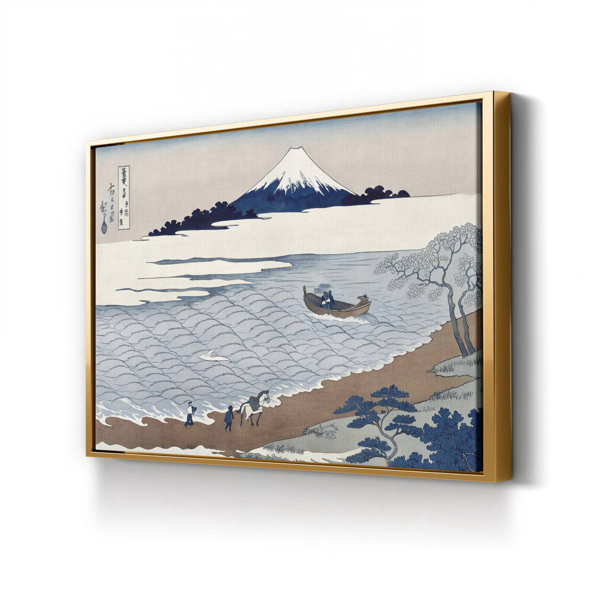 Tama River in Musashi Province by Katsushika Hokusai canvas print in gold frame