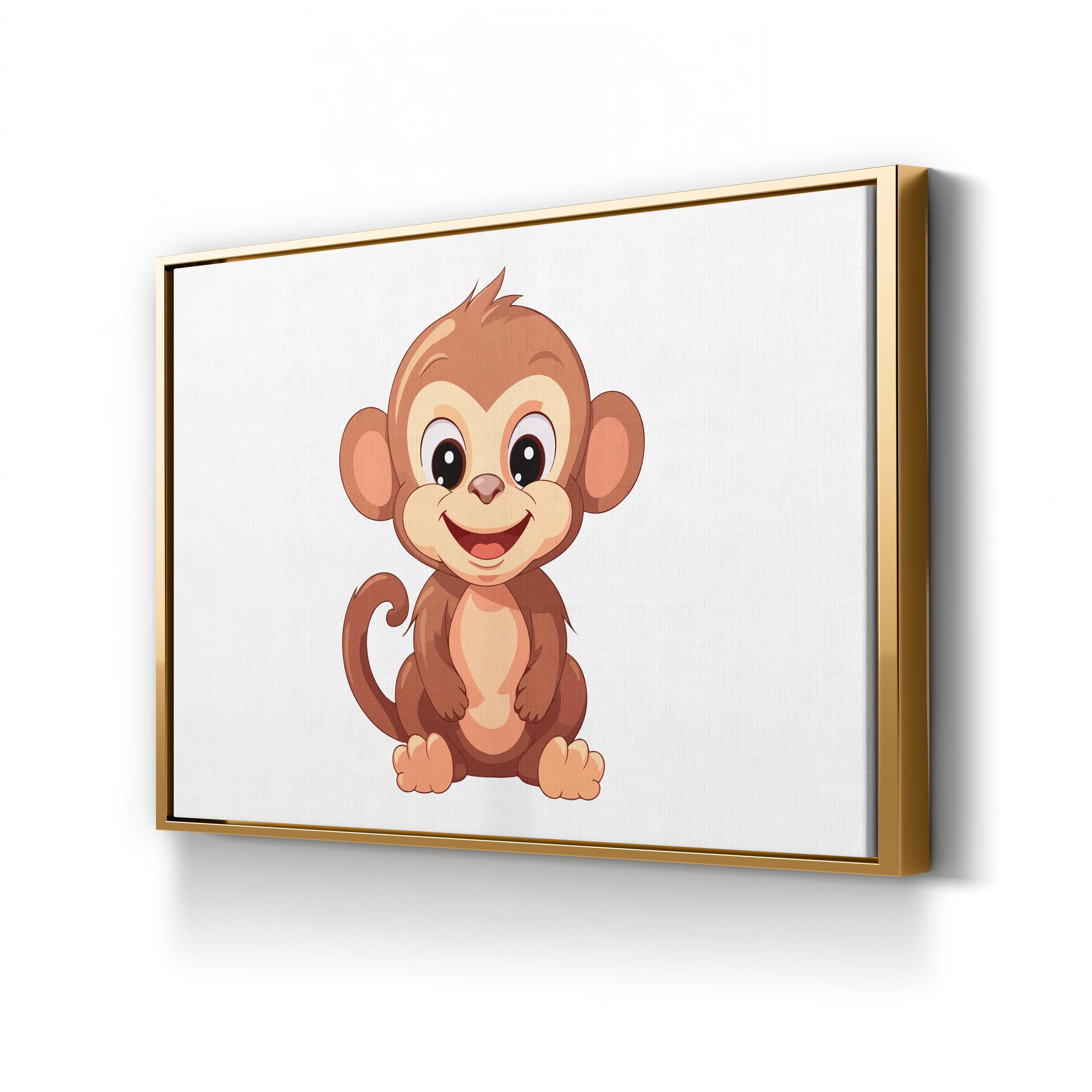 Jungle Animal Cute Monkey Illustration Pop Art Canvas
