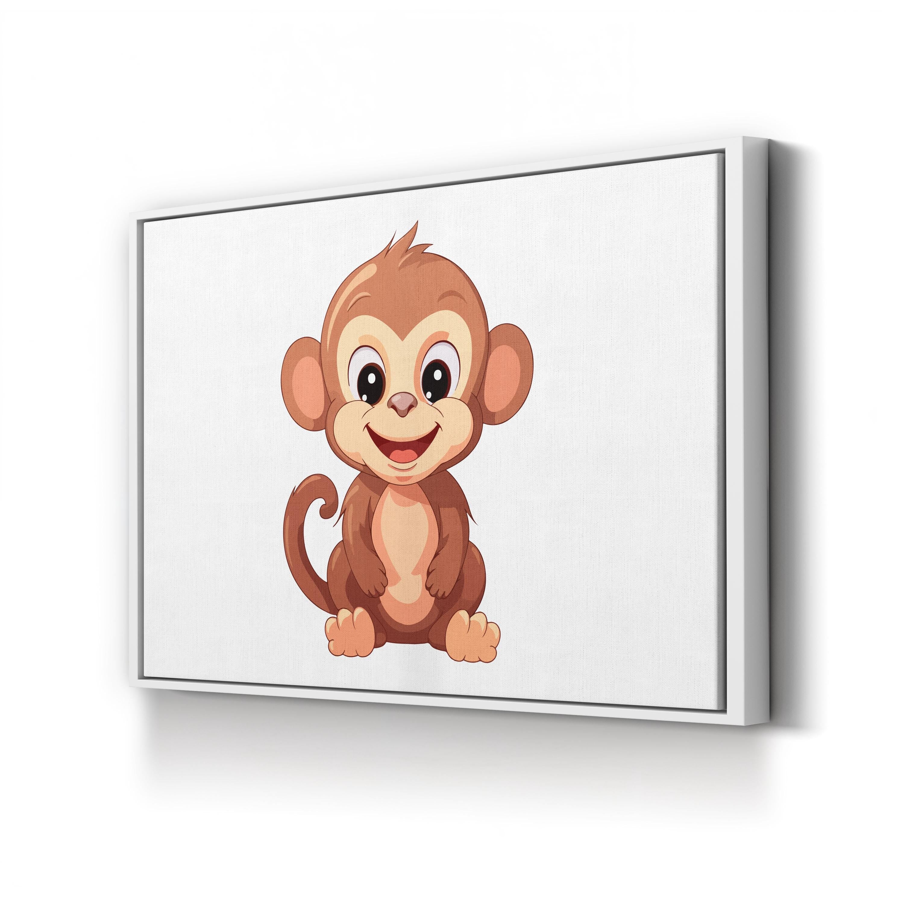 Jungle Animal Cute Monkey Illustration Pop Art Canvas
