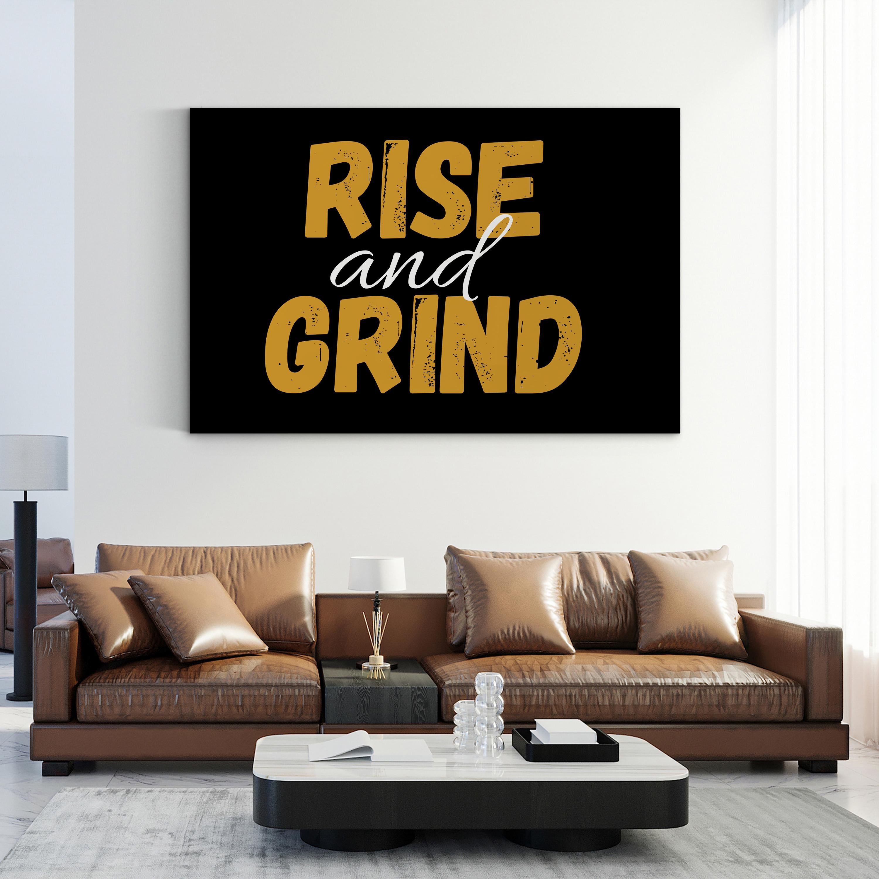 Rise and Grind Canvas Wall Art | Entrepreneur Office Decor Print