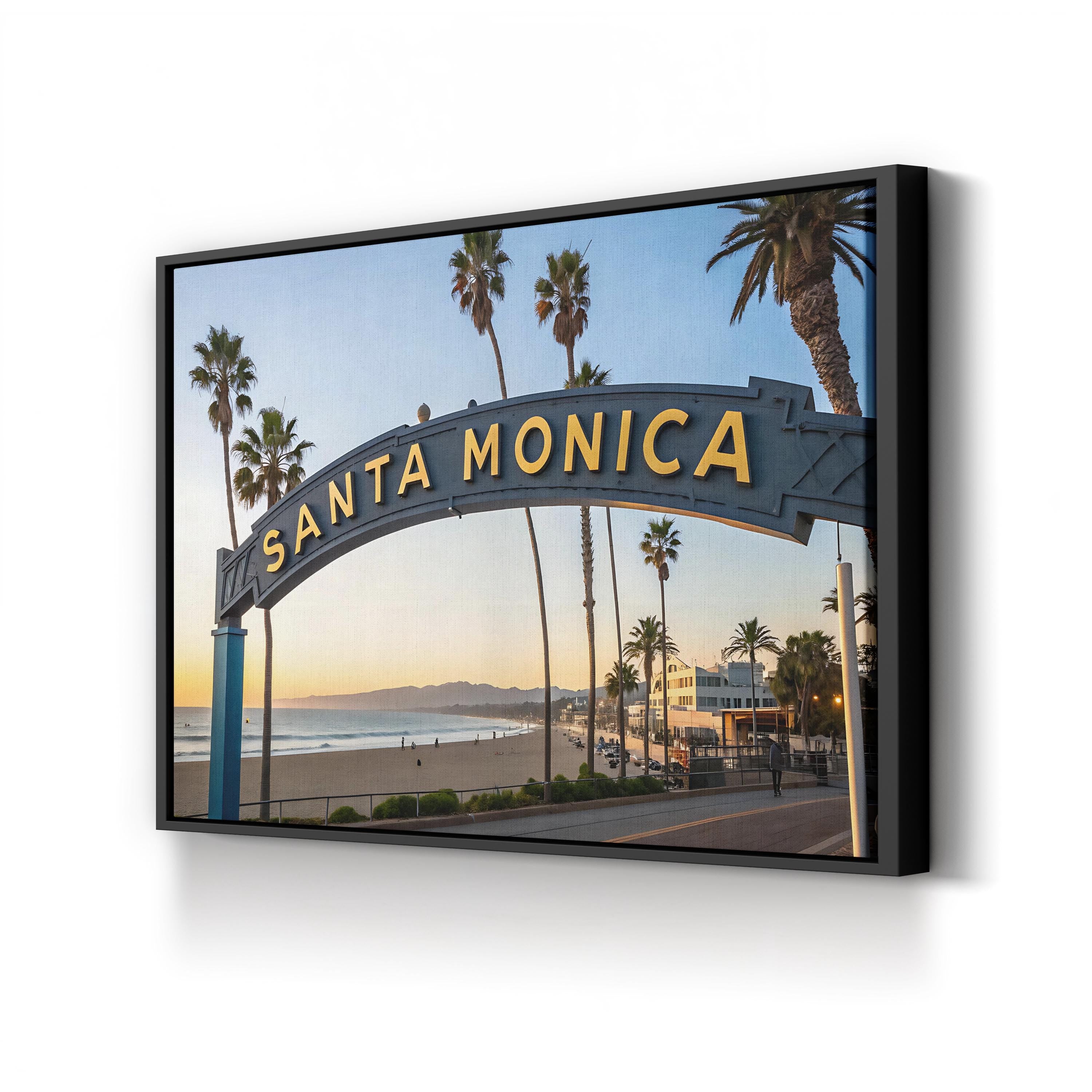 Santa Monica Pier Sign — California Coastal Wall Art Canvas Print