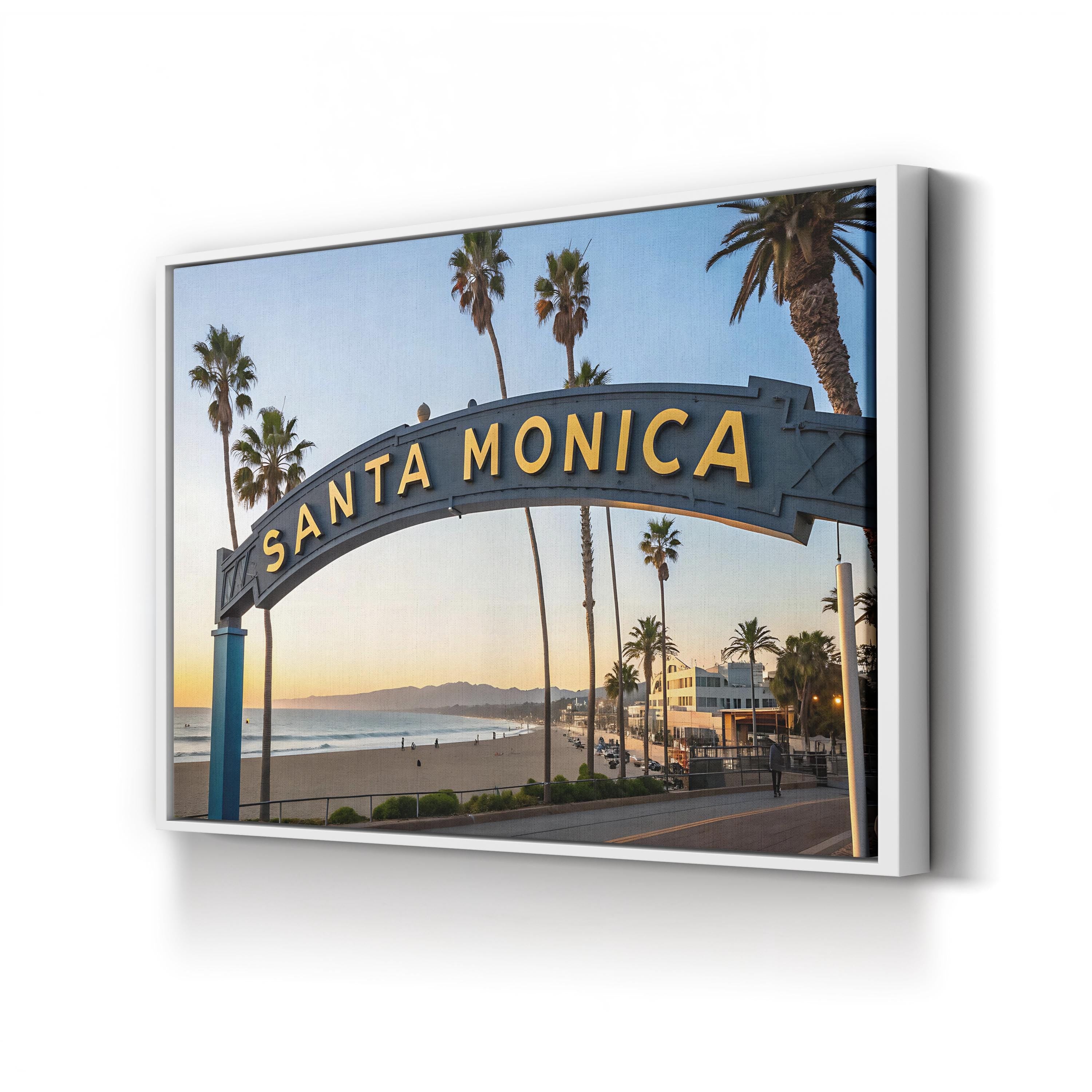 Santa Monica Pier Sign — California Coastal Wall Art Canvas Print