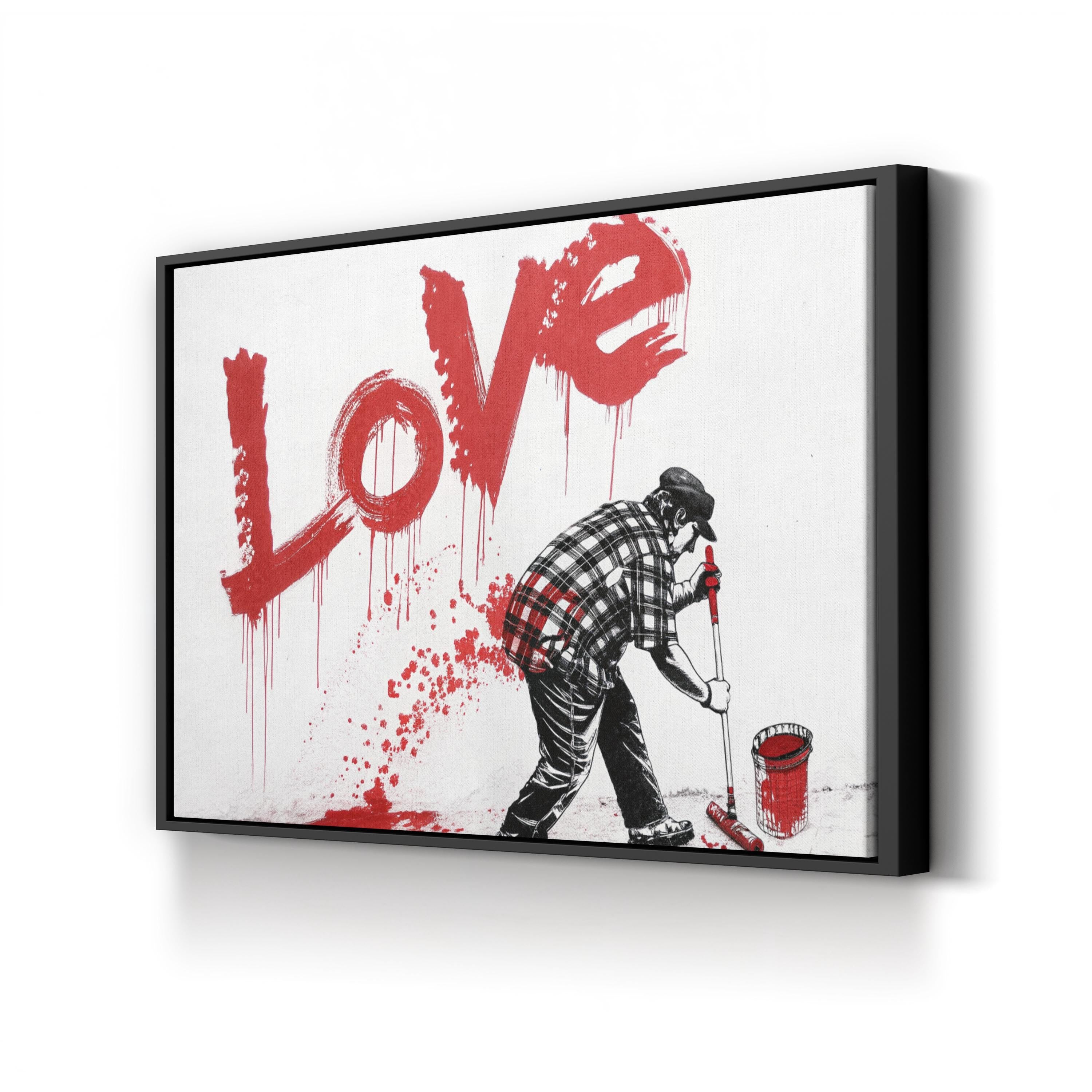 Urban Street Pop Graffiti  Banksy Style LOVE Graffiti Canvas Art