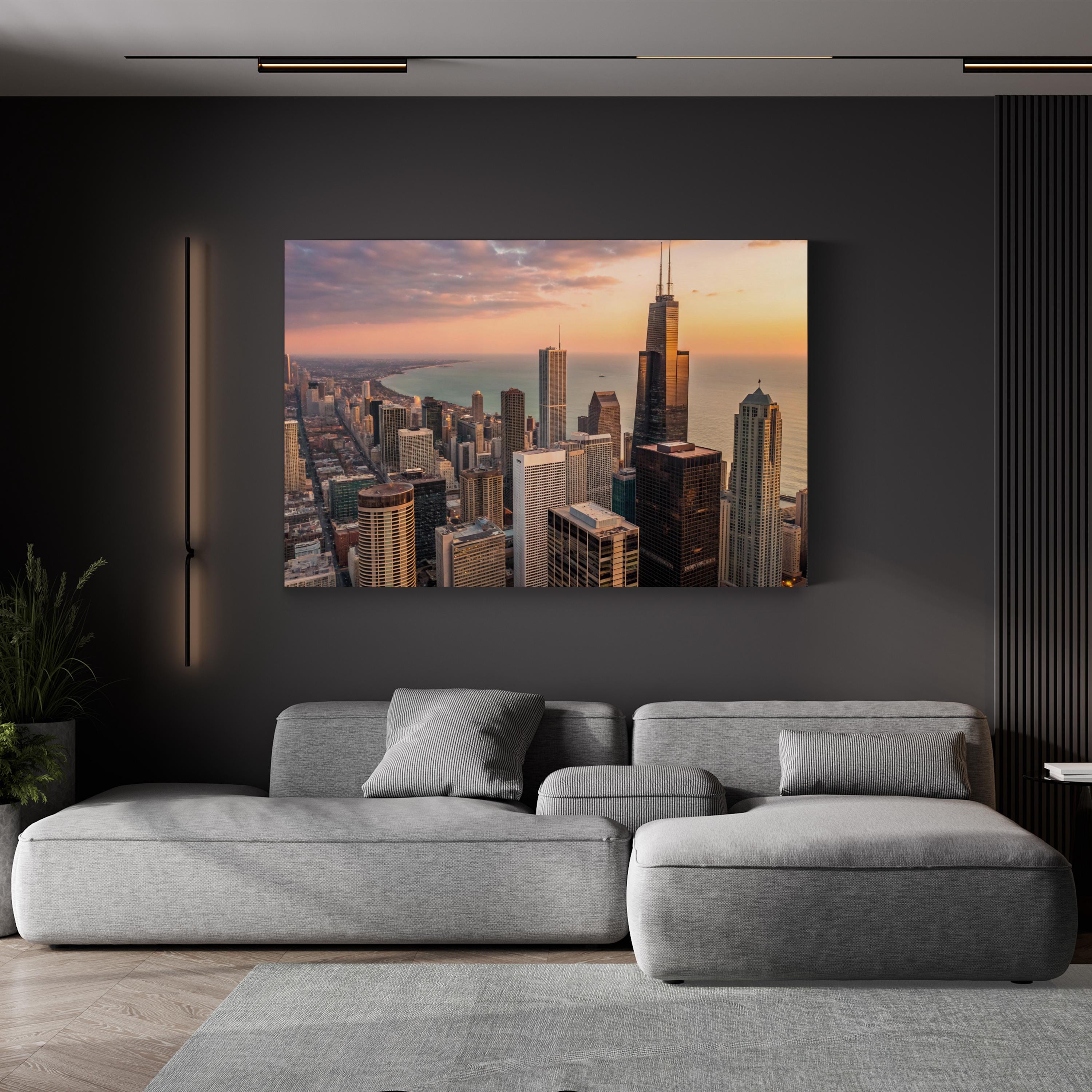 Chicago Skyline Aerial Cityscape Wall Art