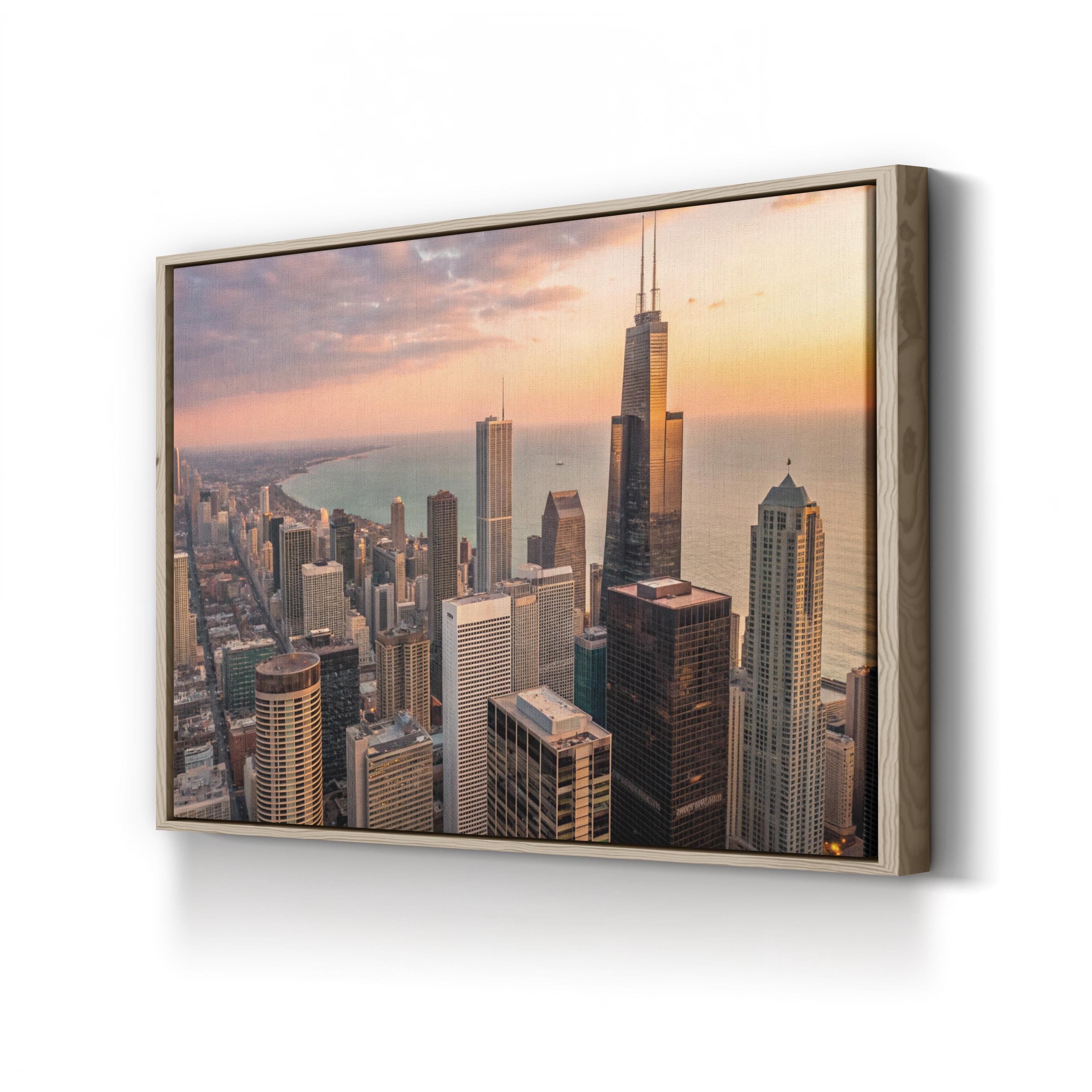 Chicago Skyline Aerial Cityscape Wall Art