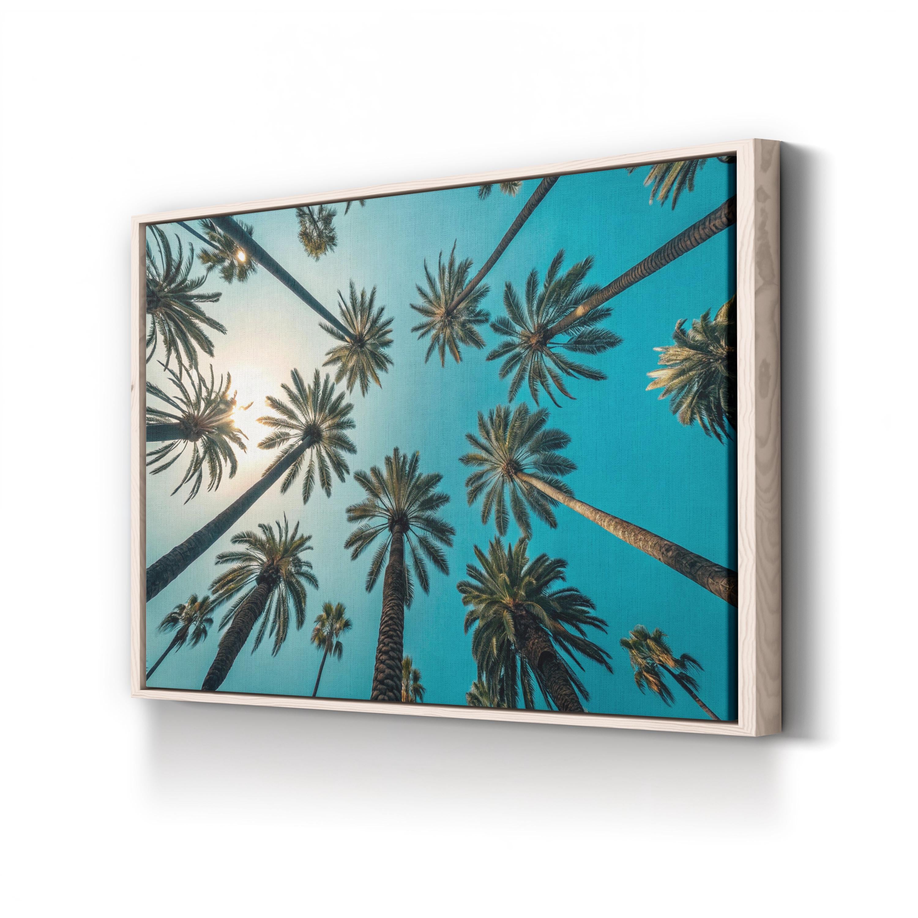 Los Angeles Sunset Wall Art | Palm Trees at Dusk, California Cityscape Canvas