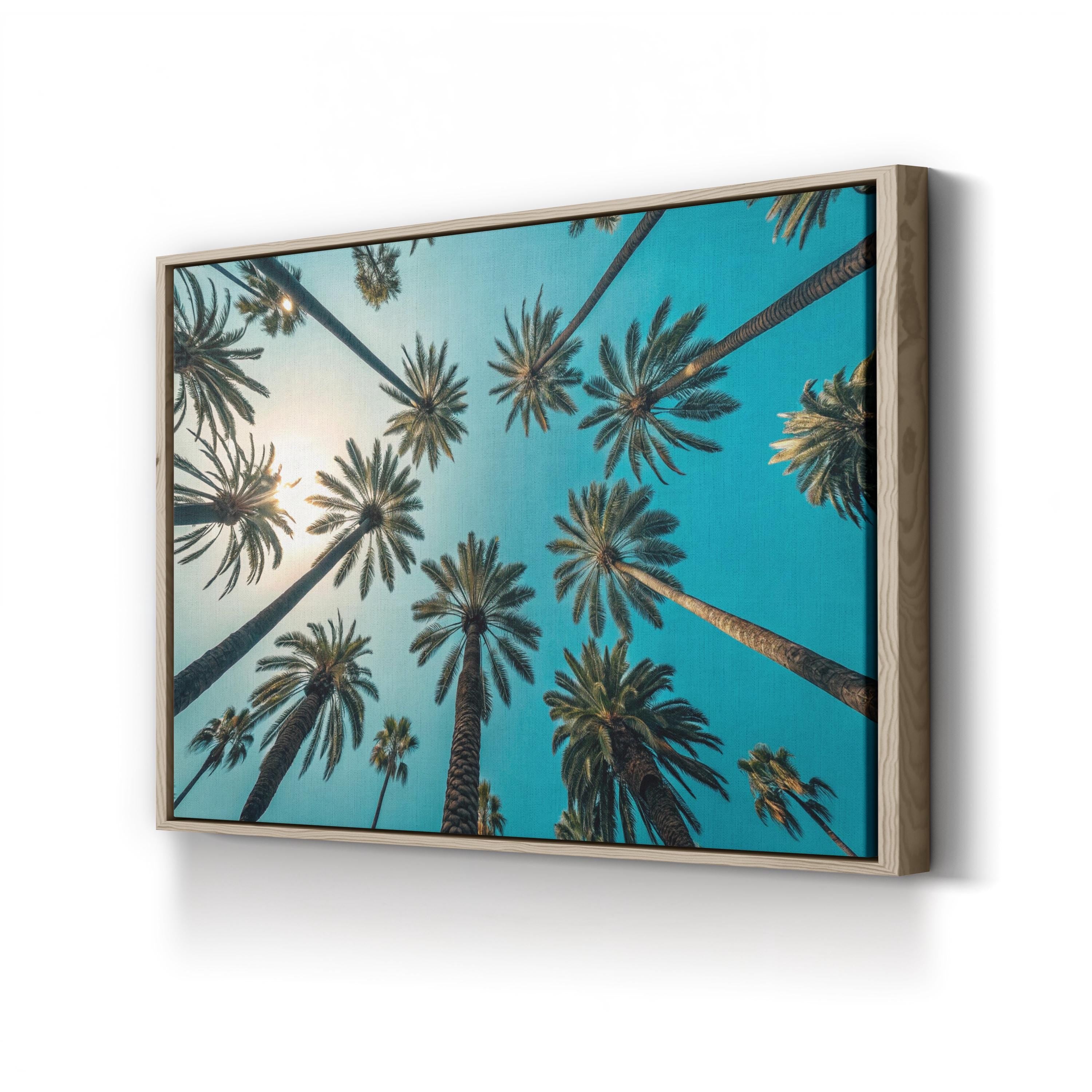 Los Angeles Sunset Wall Art | Palm Trees at Dusk, California Cityscape Canvas