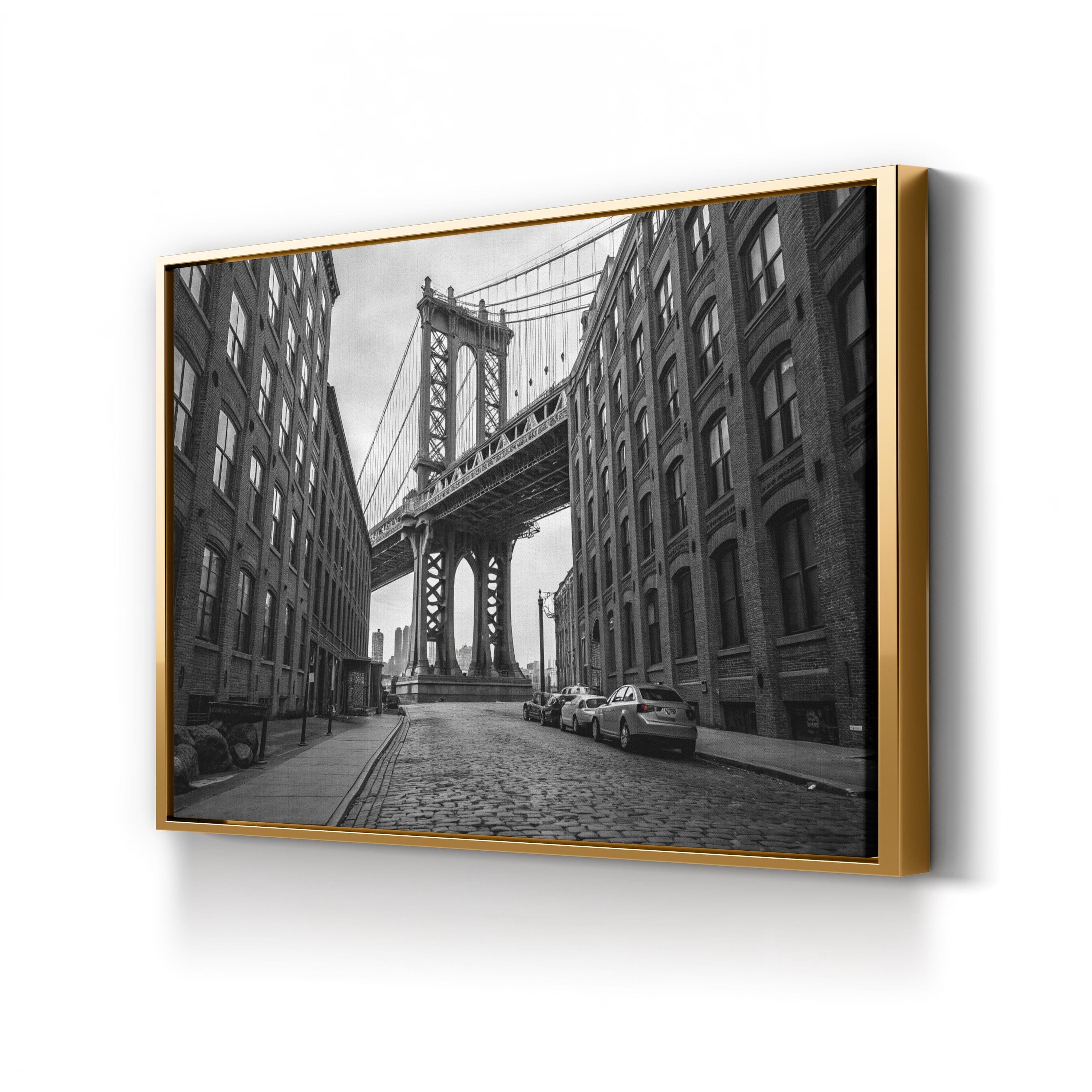 Black and White Brooklyn Bridge New York City Iconic Landmark Wall Art
