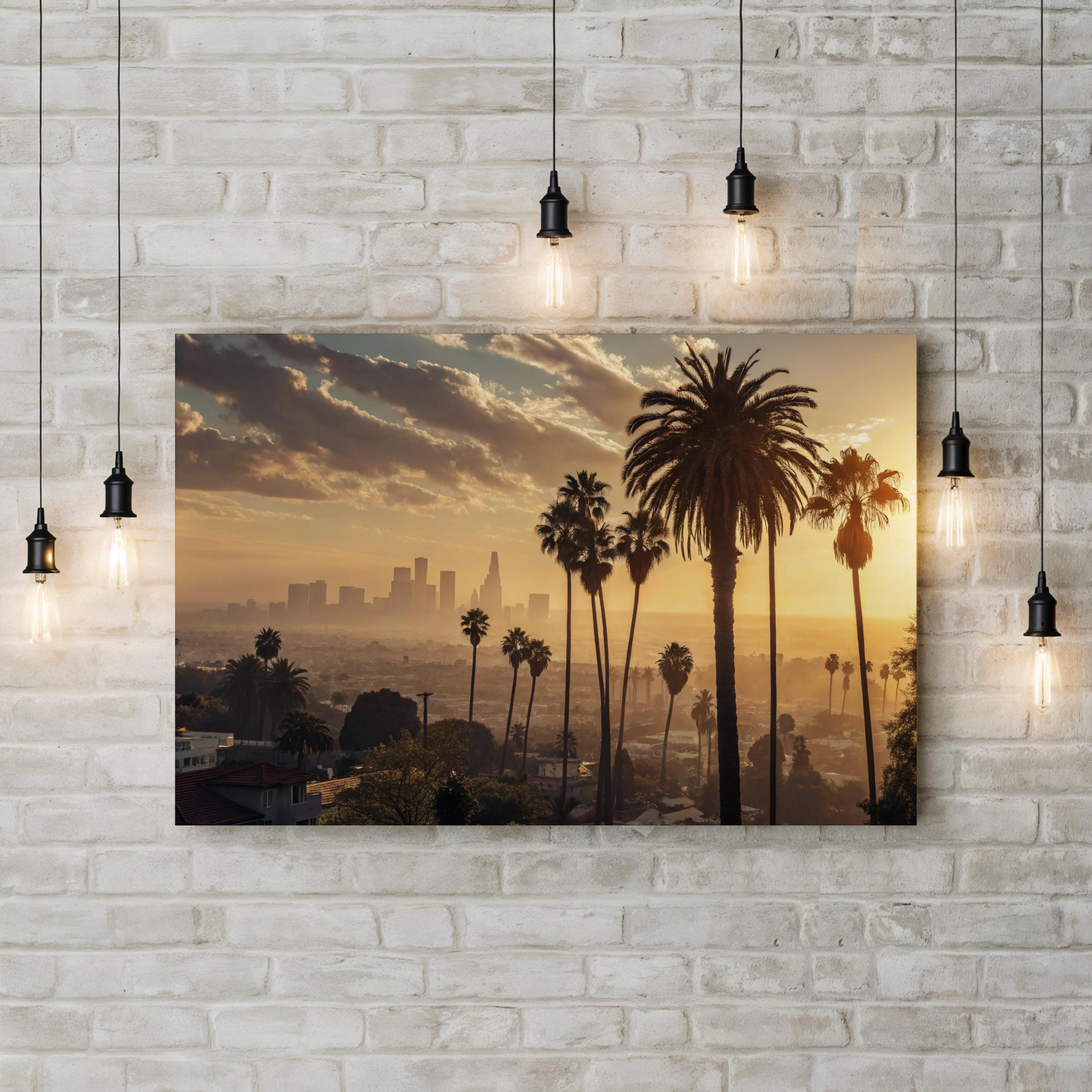 Los Angeles Palm Trees Wall Art | California Coastal Photography Canvas