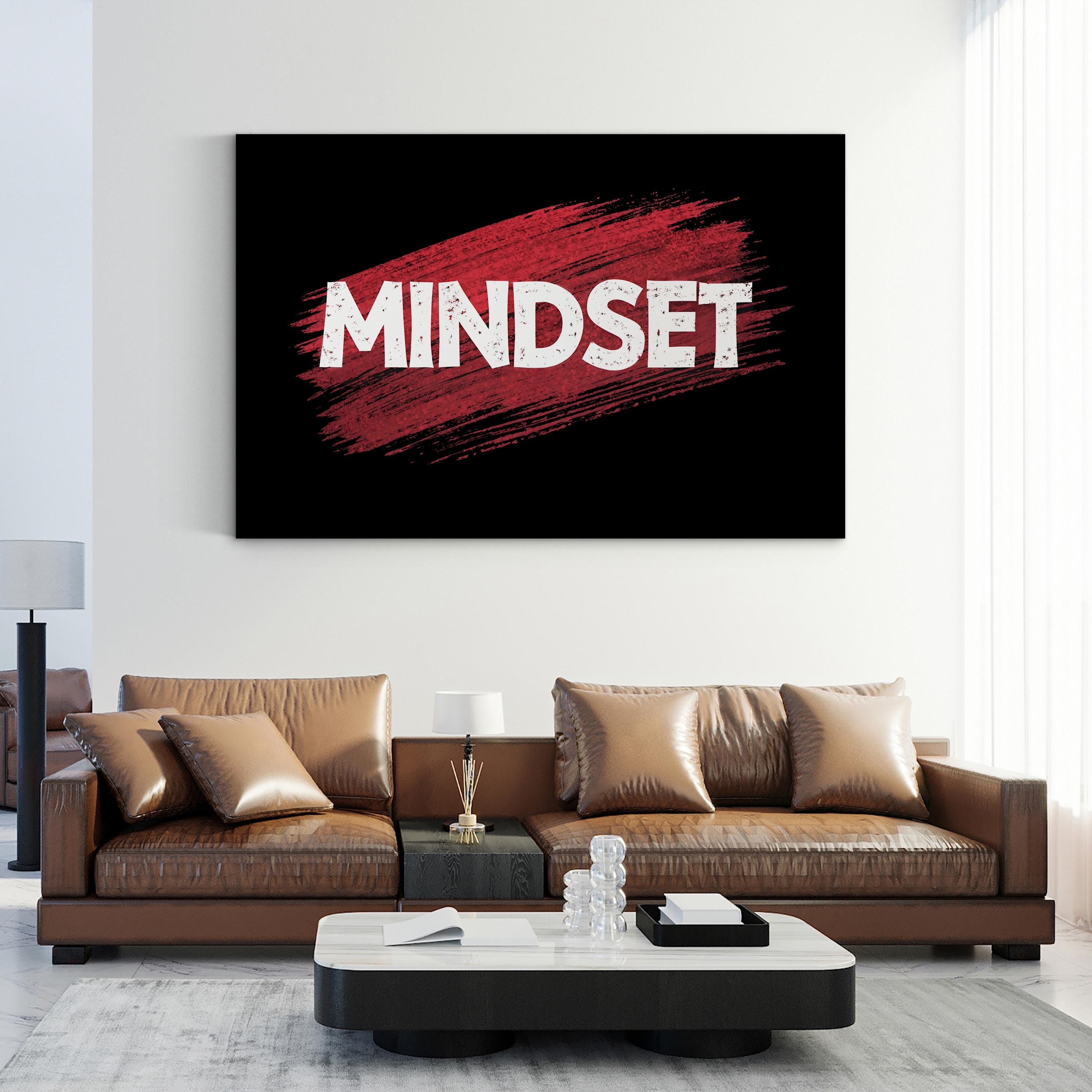 Mindset Motivational Canvas Wall Art | Bold Typography Inspirational Quote