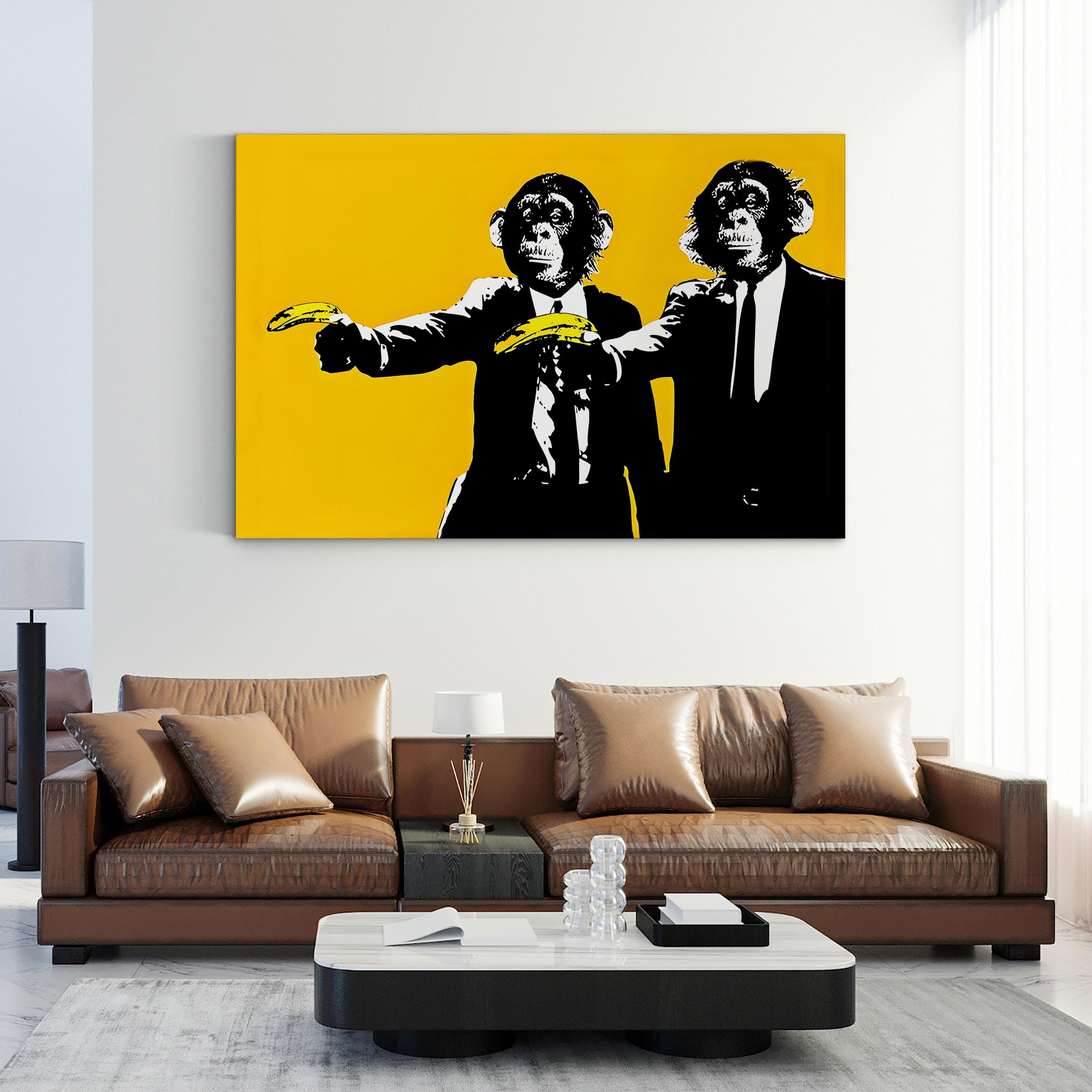 Banksy Graffiti Pop Art Monkeys Pulp Fiction Canvas Art
