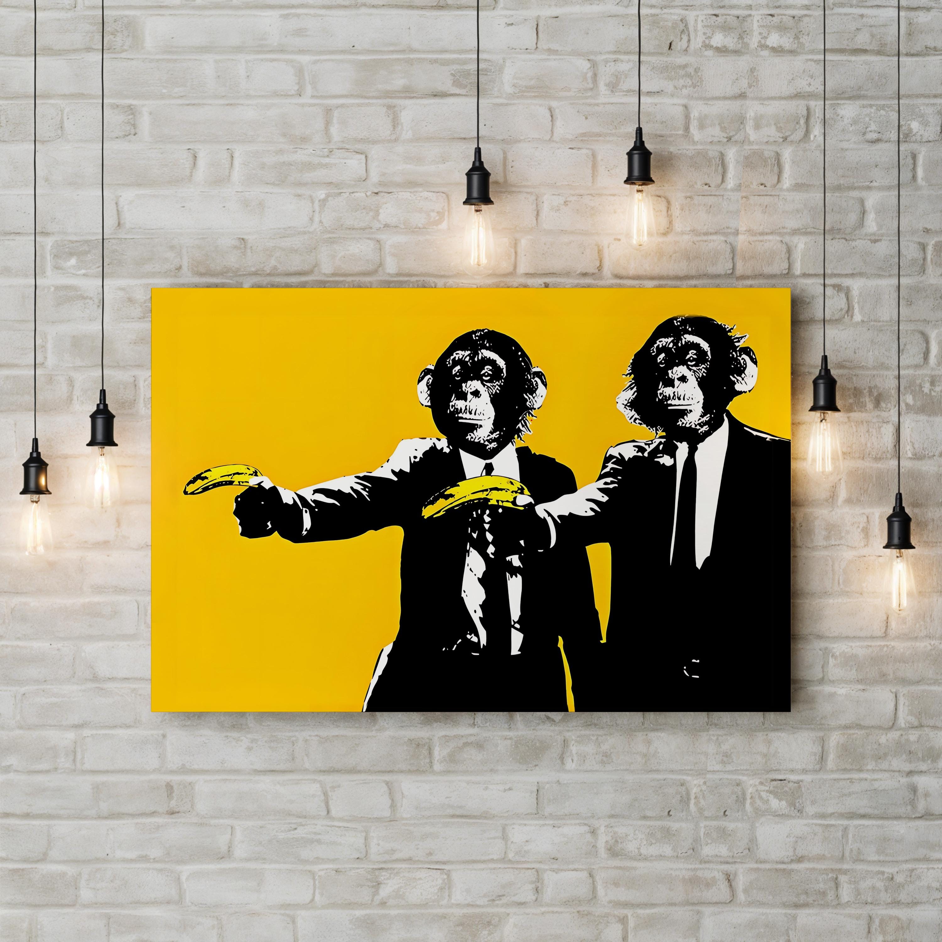 Banksy Graffiti Pop Art Monkeys Pulp Fiction Canvas Art