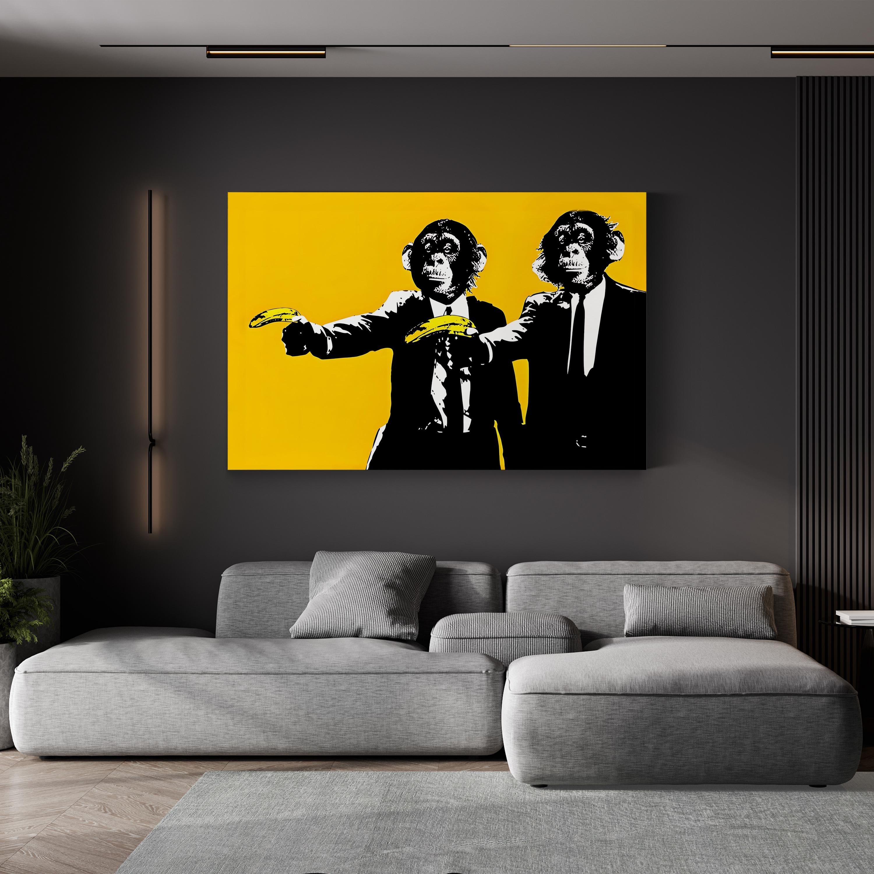 Banksy Graffiti Pop Art Monkeys Pulp Fiction Canvas Art