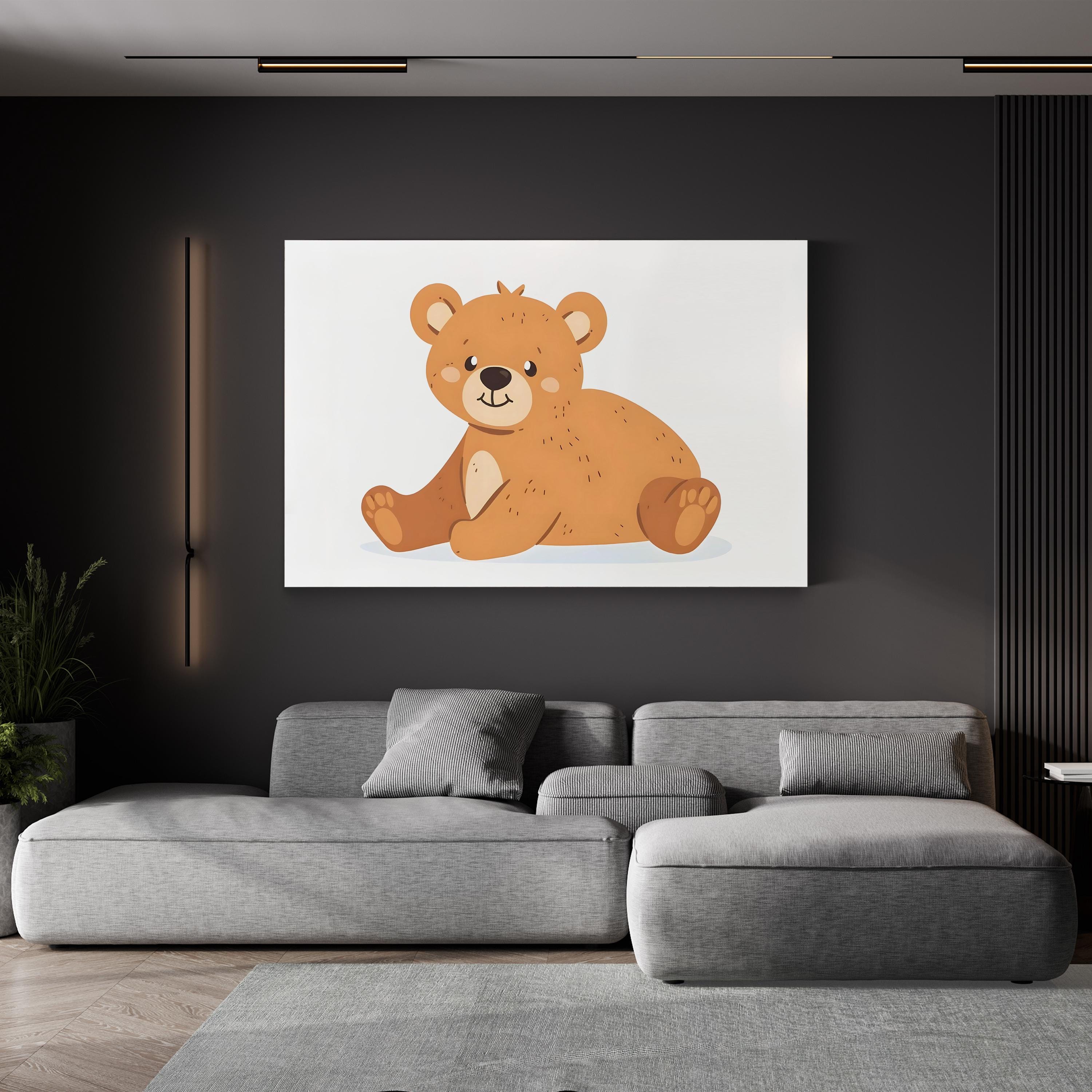 Cute Bear Nursery Wall Art: Woodland Animal Illustration Print