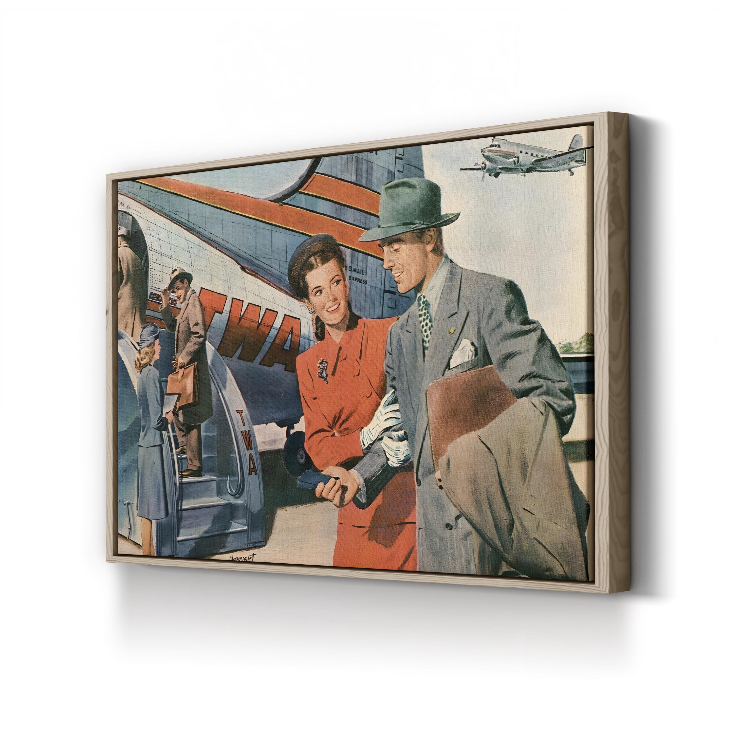 1940s USA TWA Magazine Advert (Detail) Wall Art — Vintage Mid-Century Aviation Print
